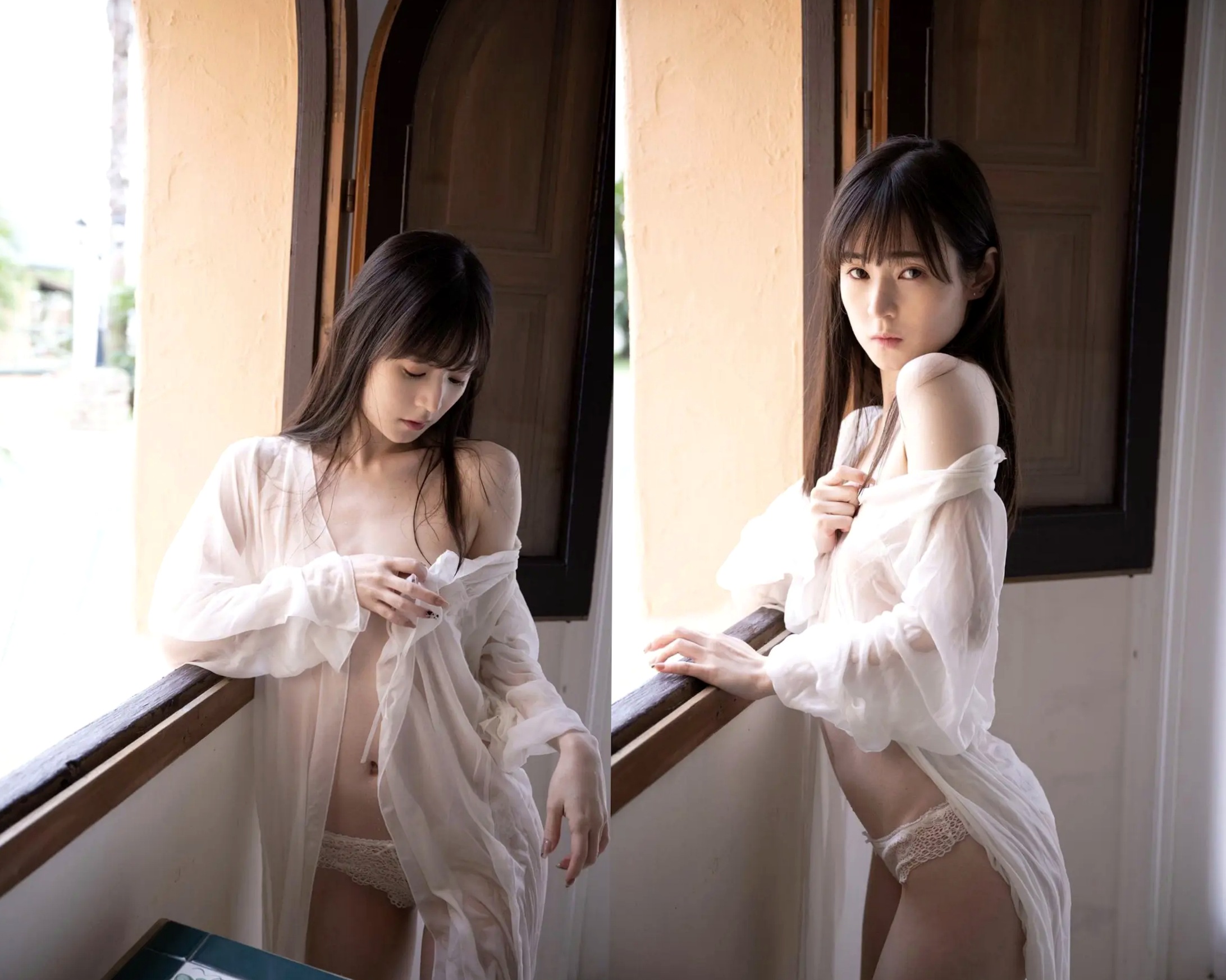 近衛りこ - きれいなひと | 日系清新白色蕾丝内衣居家私房写真