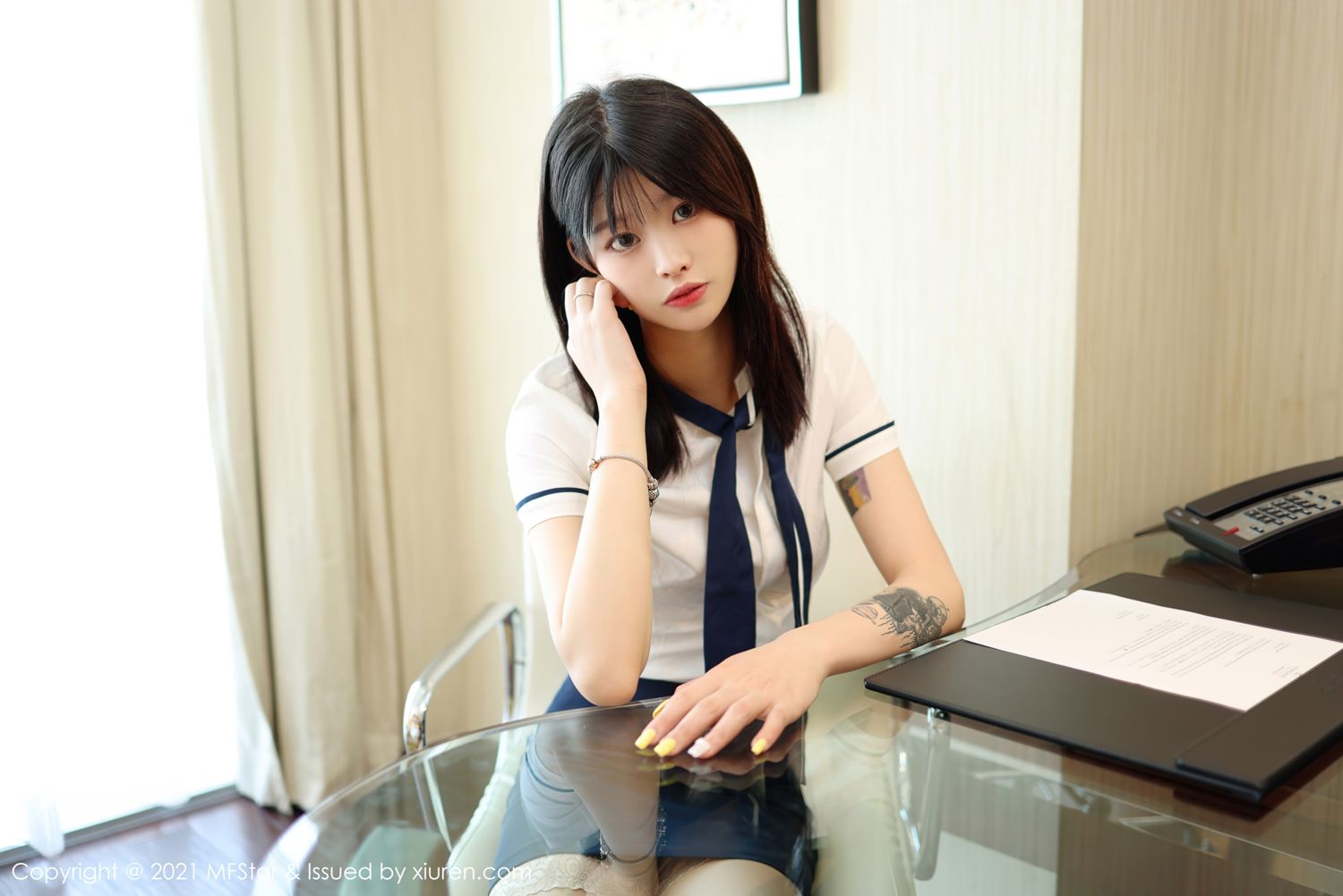 新人模特77qiqi 校园风格学生装