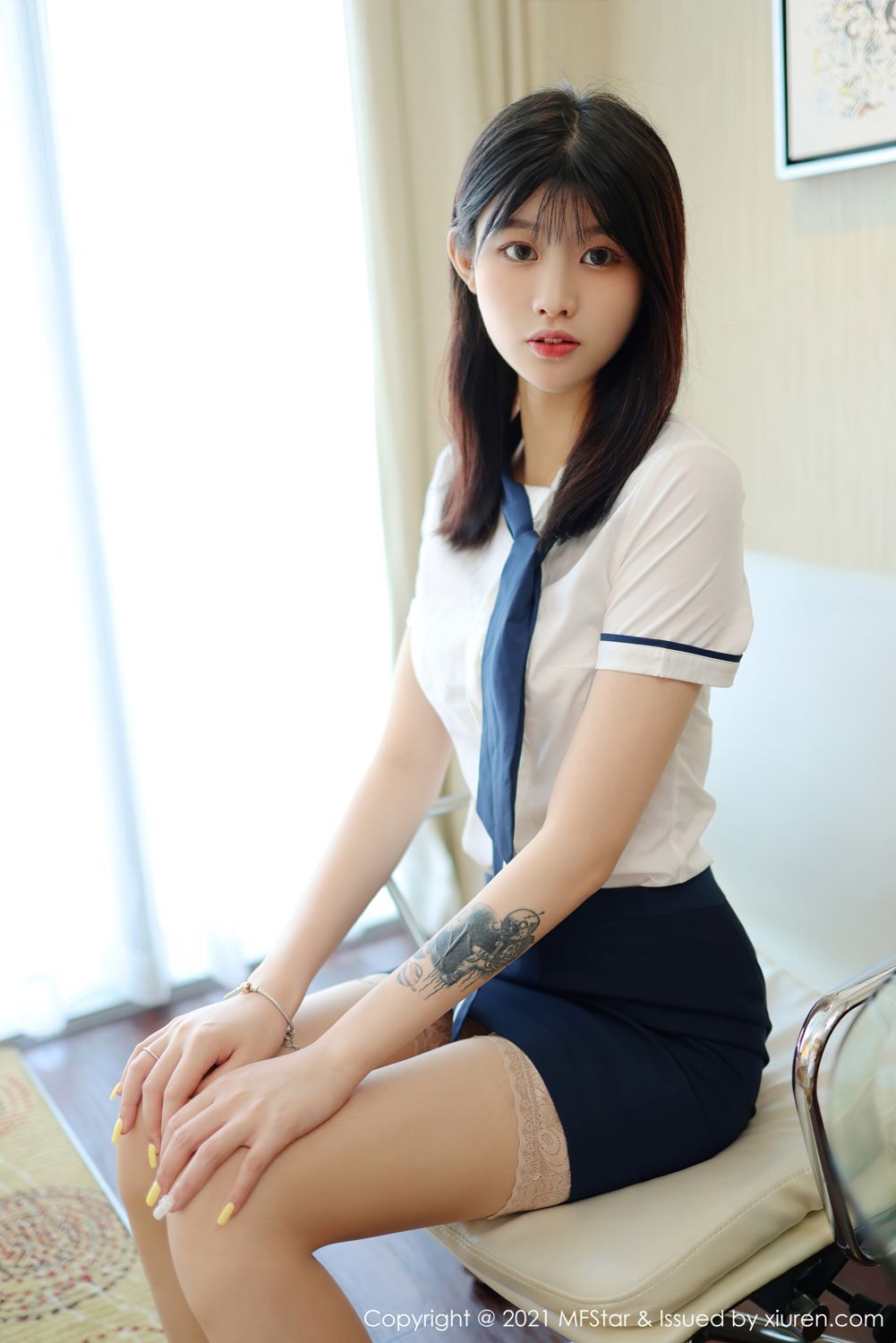 新人模特77qiqi 校园风格学生装