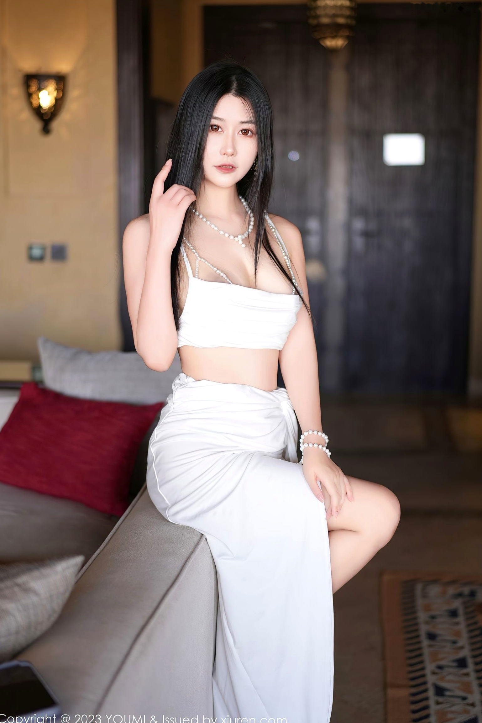 Gallery - YouMi尤蜜荟 - Chiness Model -971-Laura阿姣:白色珍珠链透视装极致私房写真,魅惑迷人诱惑大片尤蜜荟 - Chiness Model 私房照内衣诱惑性感 laura阿姣女神私房照_秀色女神