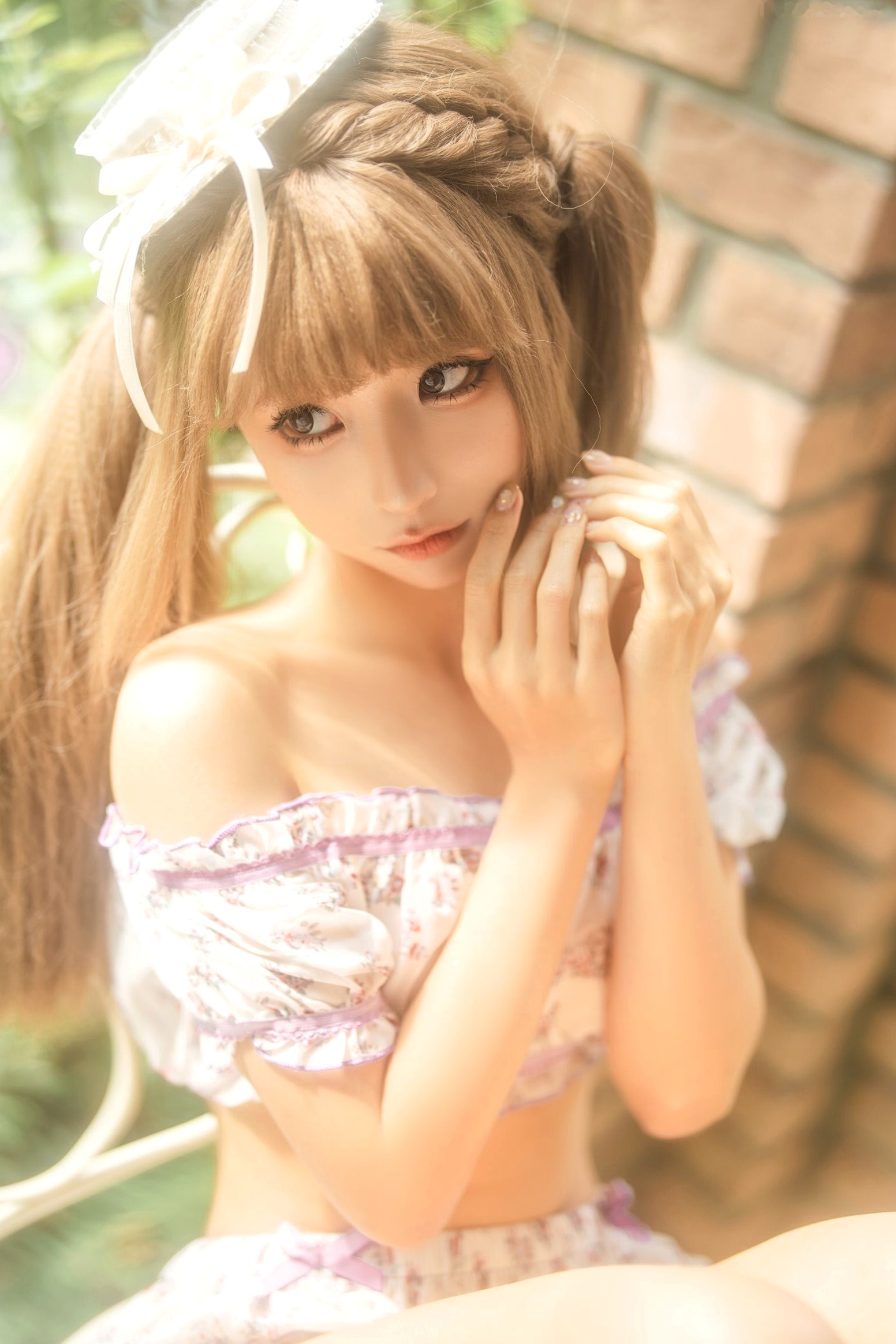 蠢沫沫-T3赠品5:阳台花园碎花甜美私房写真