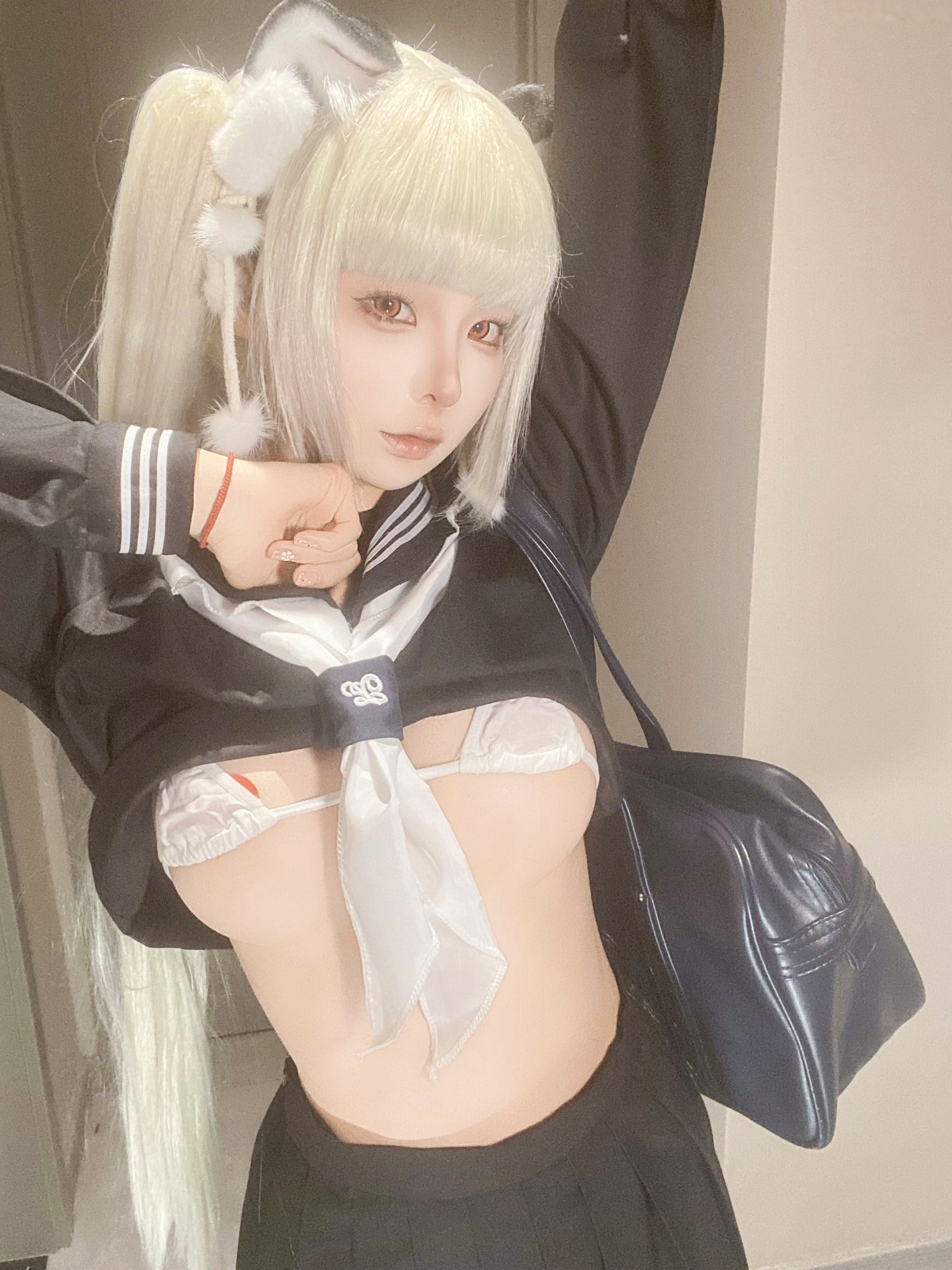 蠢沫沫-7月写真合集 绒绒毛帽蕾丝低胸私房照 萌系童颜巨乳甜美诱惑写真