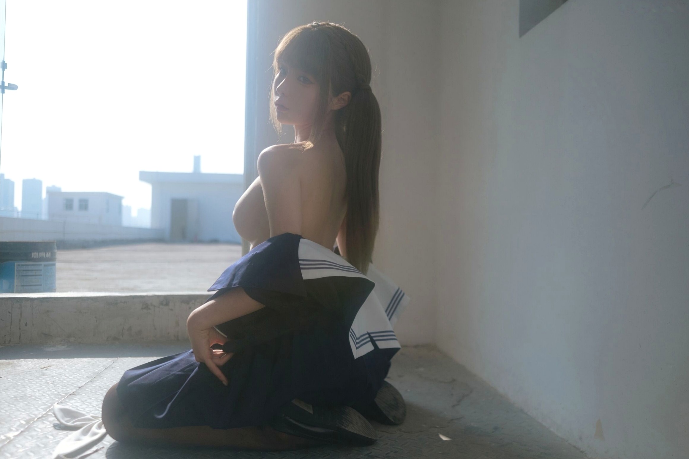 《蠢沫沫-午后-Afternoon》日系水手制服黑丝性感大尺度私房写真