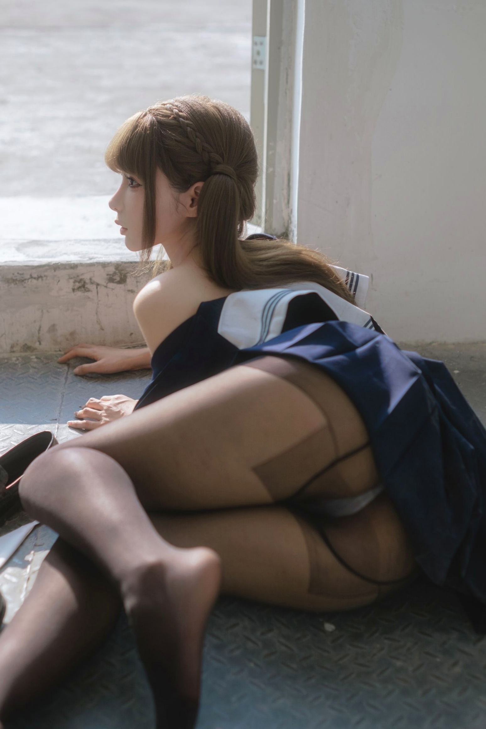 《蠢沫沫-午后-Afternoon》日系水手制服黑丝性感大尺度私房写真