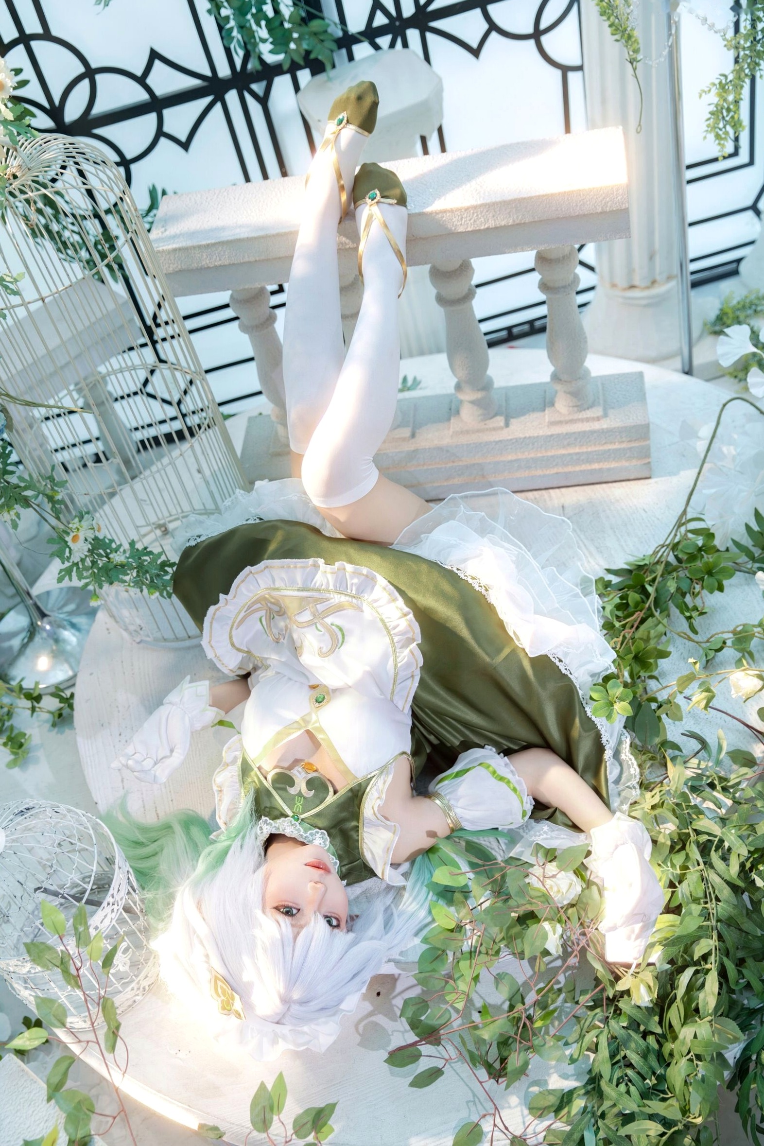 蠢沫沫-三月T3赠品《草神女仆纳西妲》清新梦幻二次元女仆Cosplay写真