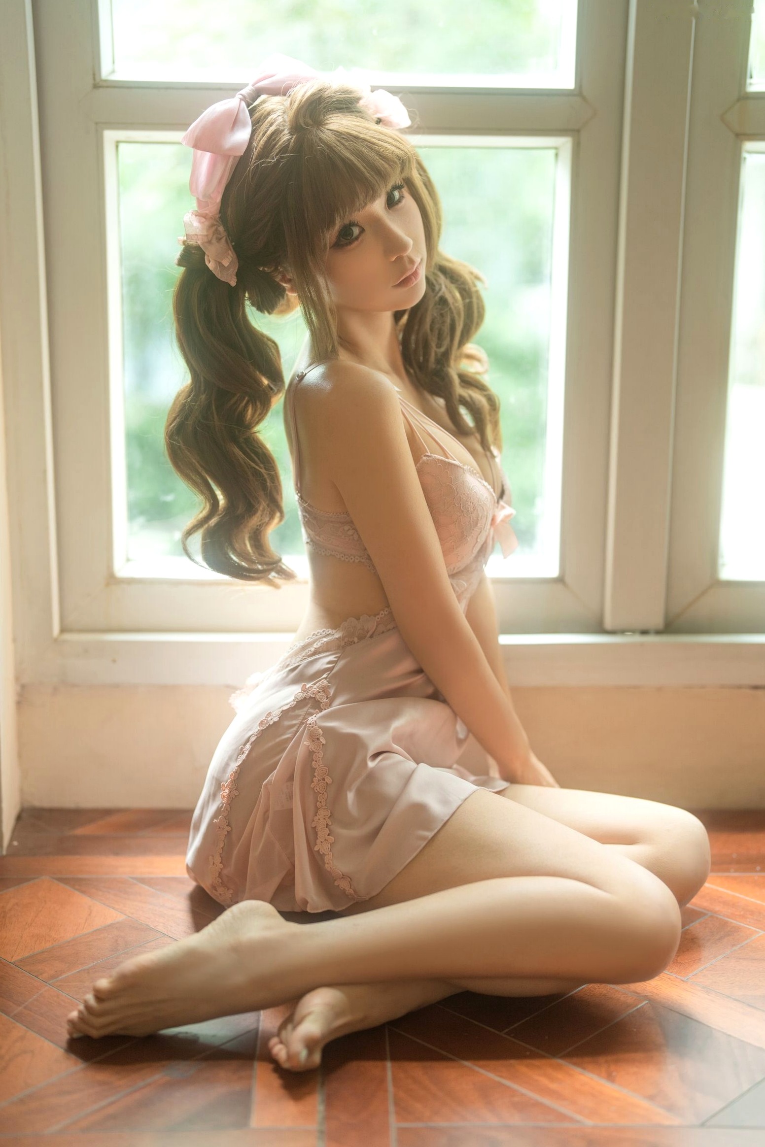 蠢沫沫-T3赠品2《黛》粉色蕾丝睡衣居家私房性感写真