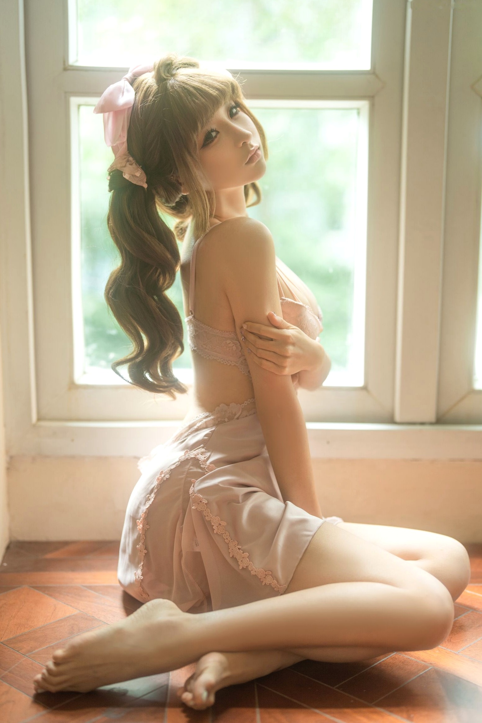 蠢沫沫-T3赠品2《黛》粉色蕾丝睡衣居家私房性感写真
