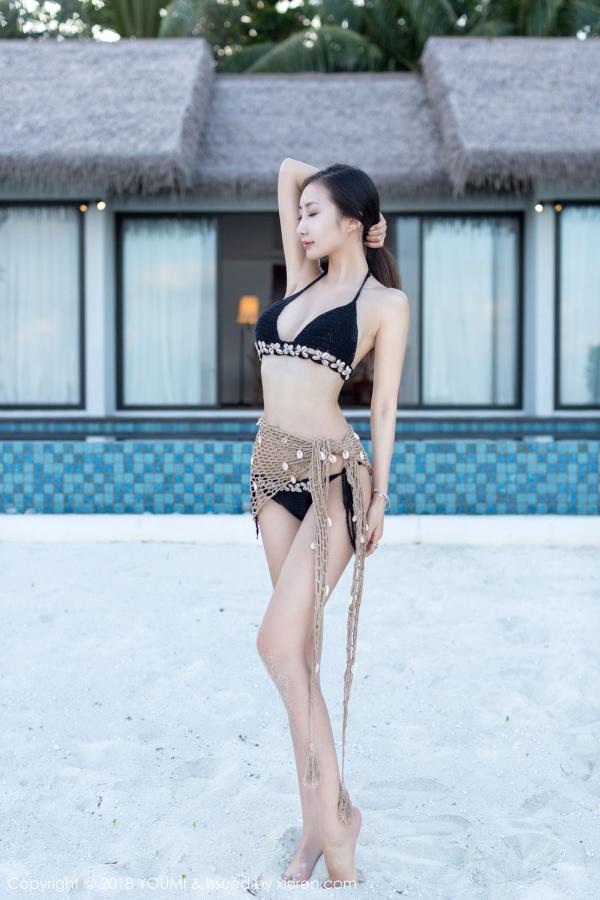 Ann尤美 Yumi尤美 甜美女神Yumi尤美 沙滩长裙比基尼第8张图片