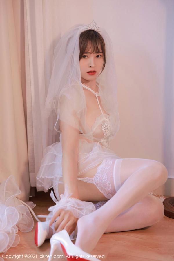 奈沐子  欧派模特奈沐子 唯美动人白色婚纱第14张图片