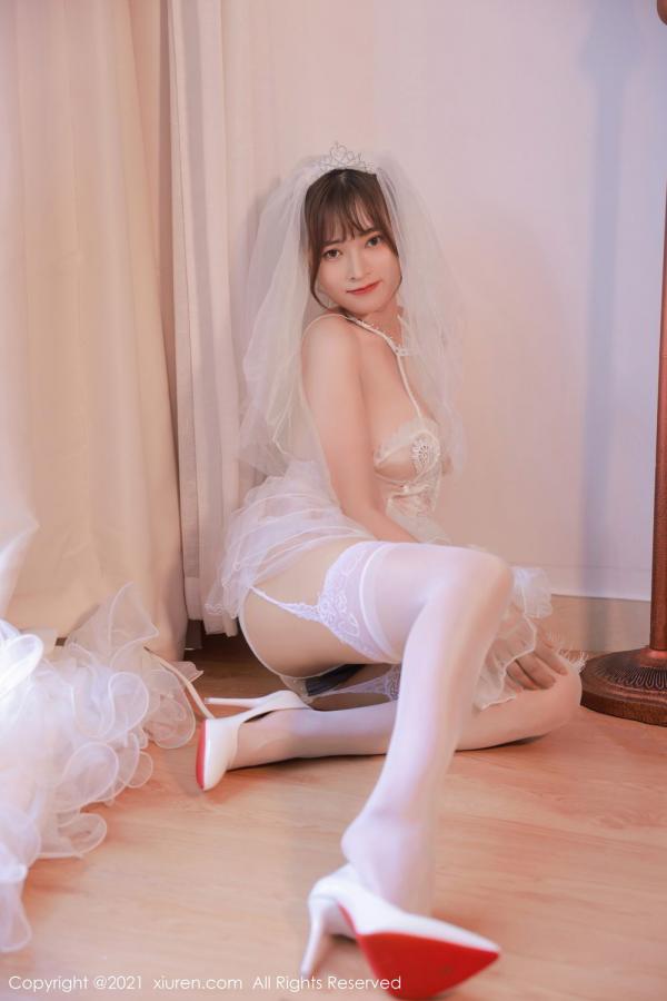 奈沐子  欧派模特奈沐子 唯美动人白色婚纱第16张图片