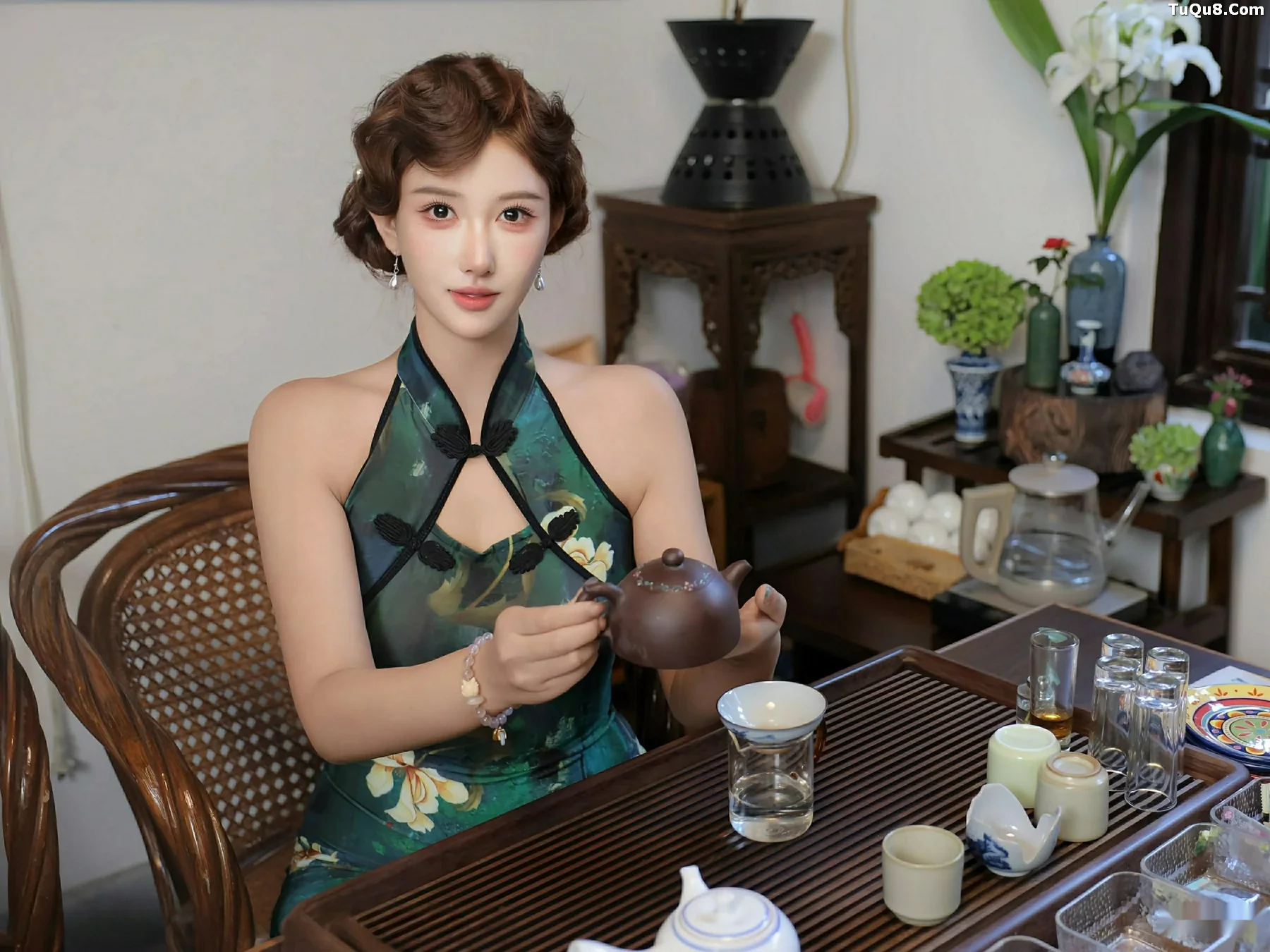 [XiuRen]高清写真图 2025.09.26 No.10815 金允希Yuki 绿色旗袍