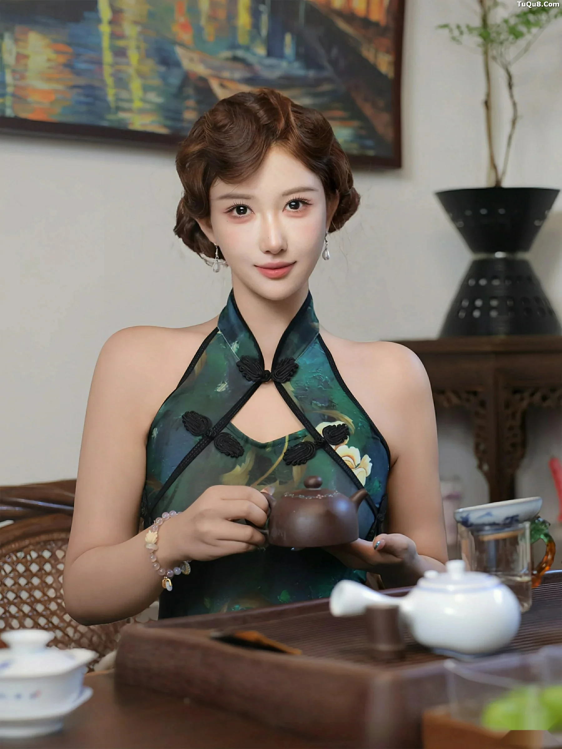 [XiuRen]高清写真图 2025.09.26 No.10815 金允希Yuki 绿色旗袍