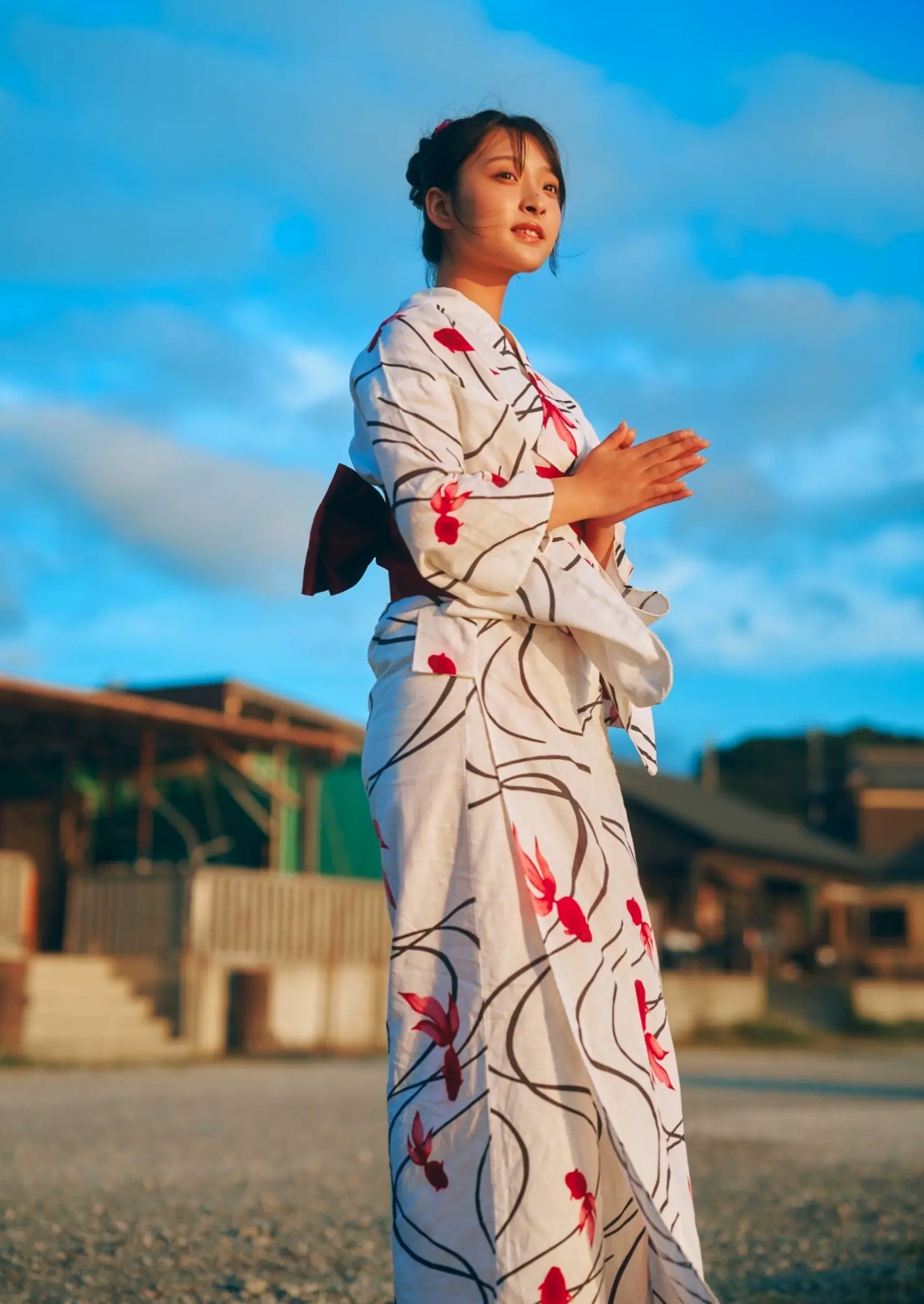 Gallery - 沢美沙樹《美圧天使》海边蓝色比基尼与日式和服风情性感写真 [58P]日本比基尼和服沙滩波涛胸涌 女神私房照_秀色女神 - image 38