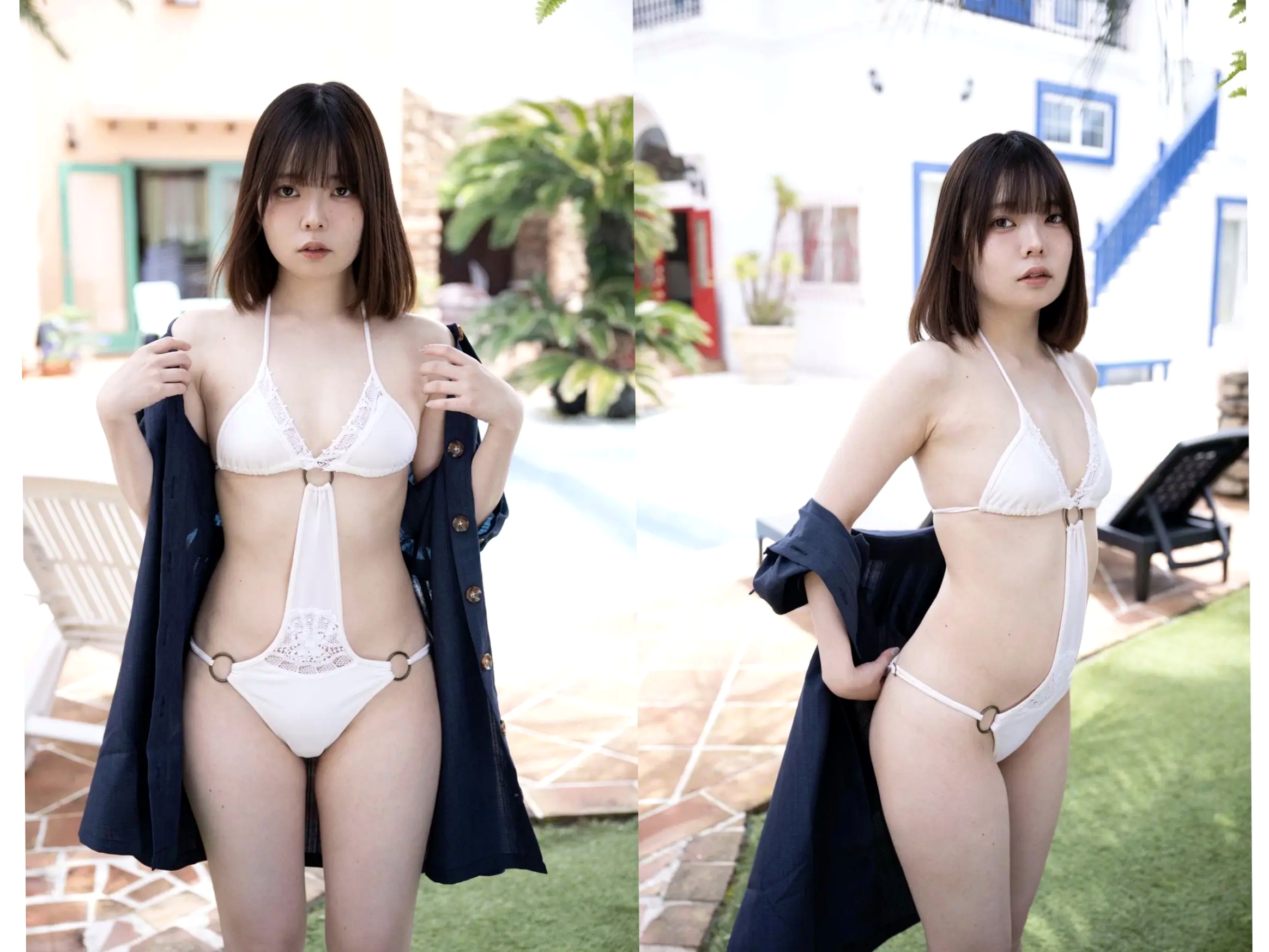 やなぎばころん - 桃の感触 日本清纯少女纯白比基尼家居私房写真