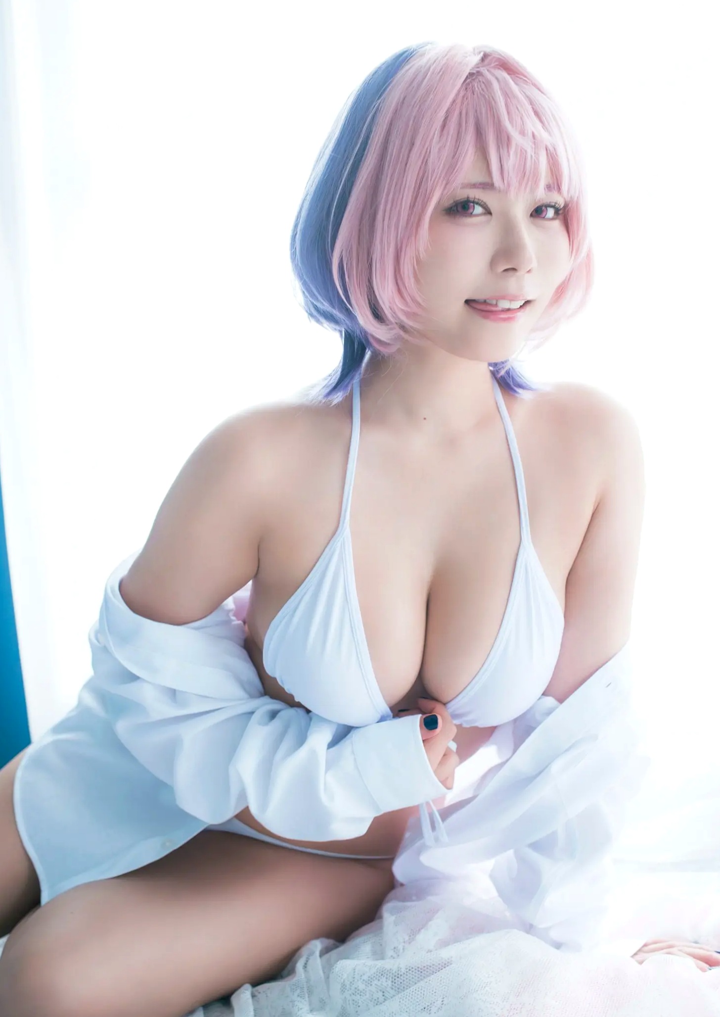 東雲うみ - のあ先輩“の”コスプレ：日本女神比基尼黑丝性感写真