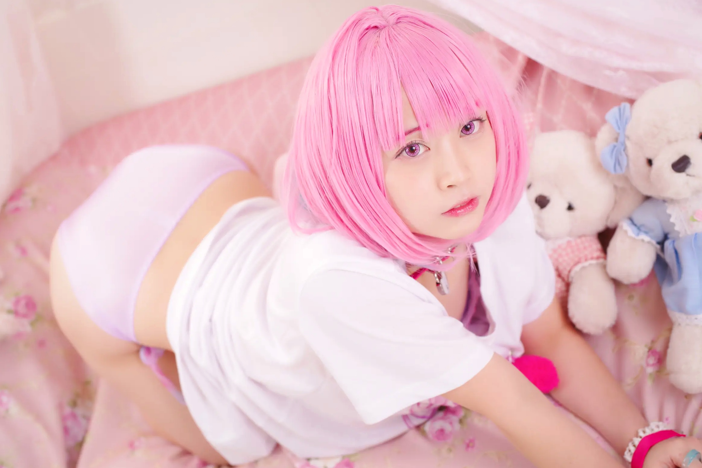 [Cosplay] Salt Melon 塩めろん。- さま、脱いだら人気が出るって本当ですか？！ 粉发萌妹性感私房写真