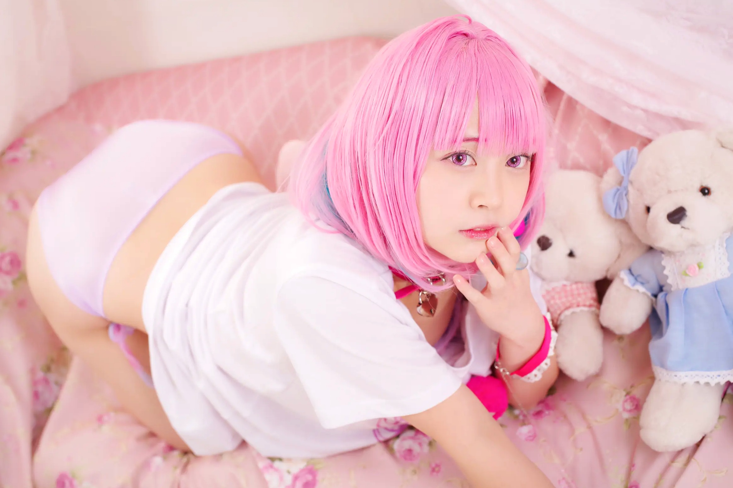 [Cosplay] Salt Melon 塩めろん。- さま、脱いだら人気が出るって本当ですか？！ 粉发萌妹性感私房写真