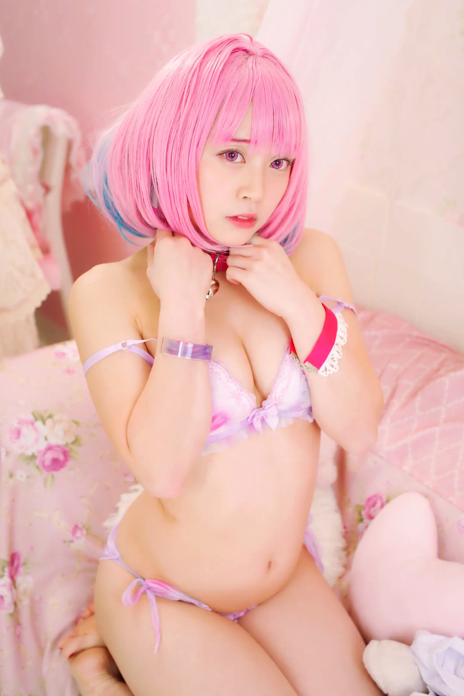 [Cosplay] Salt Melon 塩めろん。- さま、脱いだら人気が出るって本当ですか？！ 粉发萌妹性感私房写真