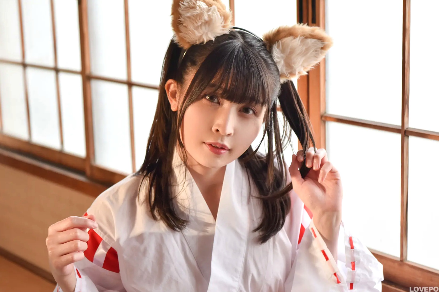 [LOVEPOP] 水那しおね Shione Mizuna Photoset 07 日系和风兽耳巫女Cosplay清纯写真