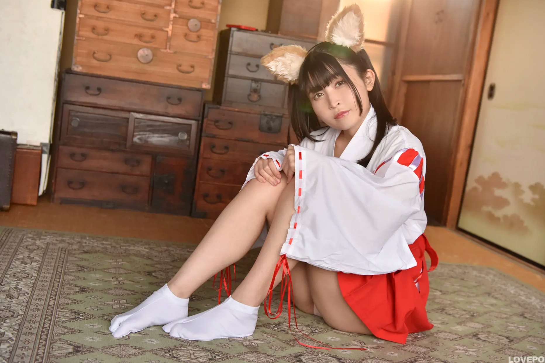 [LOVEPOP] 水那しおね Shione Mizuna Photoset 07 日系和风兽耳巫女Cosplay清纯写真