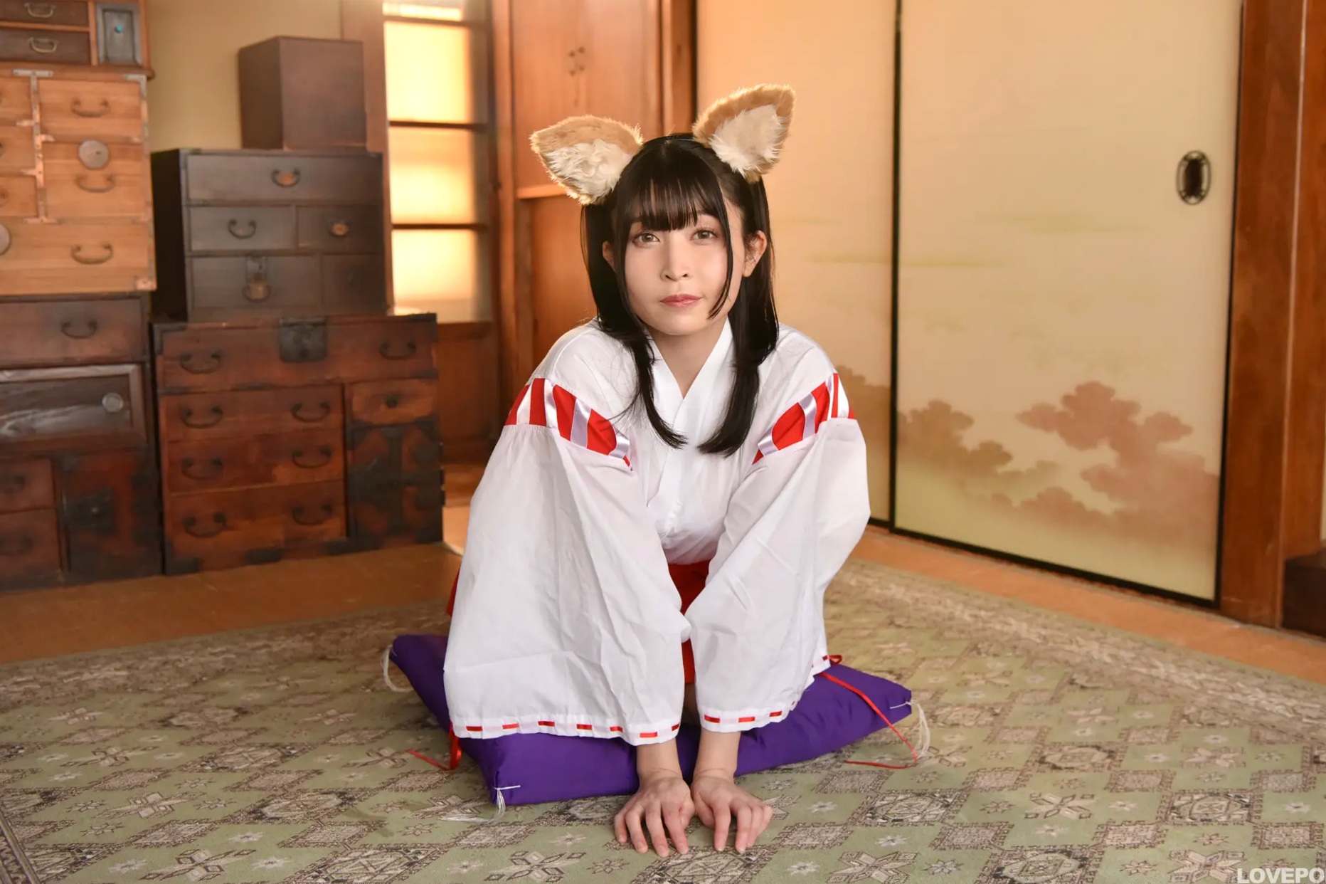 [LOVEPOP] 水那しおね Shione Mizuna Photoset 07 日系和风兽耳巫女Cosplay清纯写真