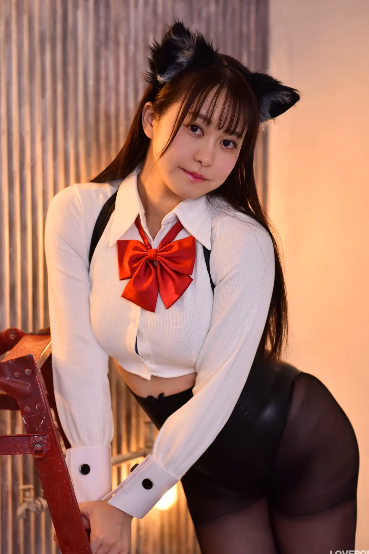 [LOVEPOP] Shizuna Ito 伊藤しずな Photoset 03 猫耳黑丝性感制服写真