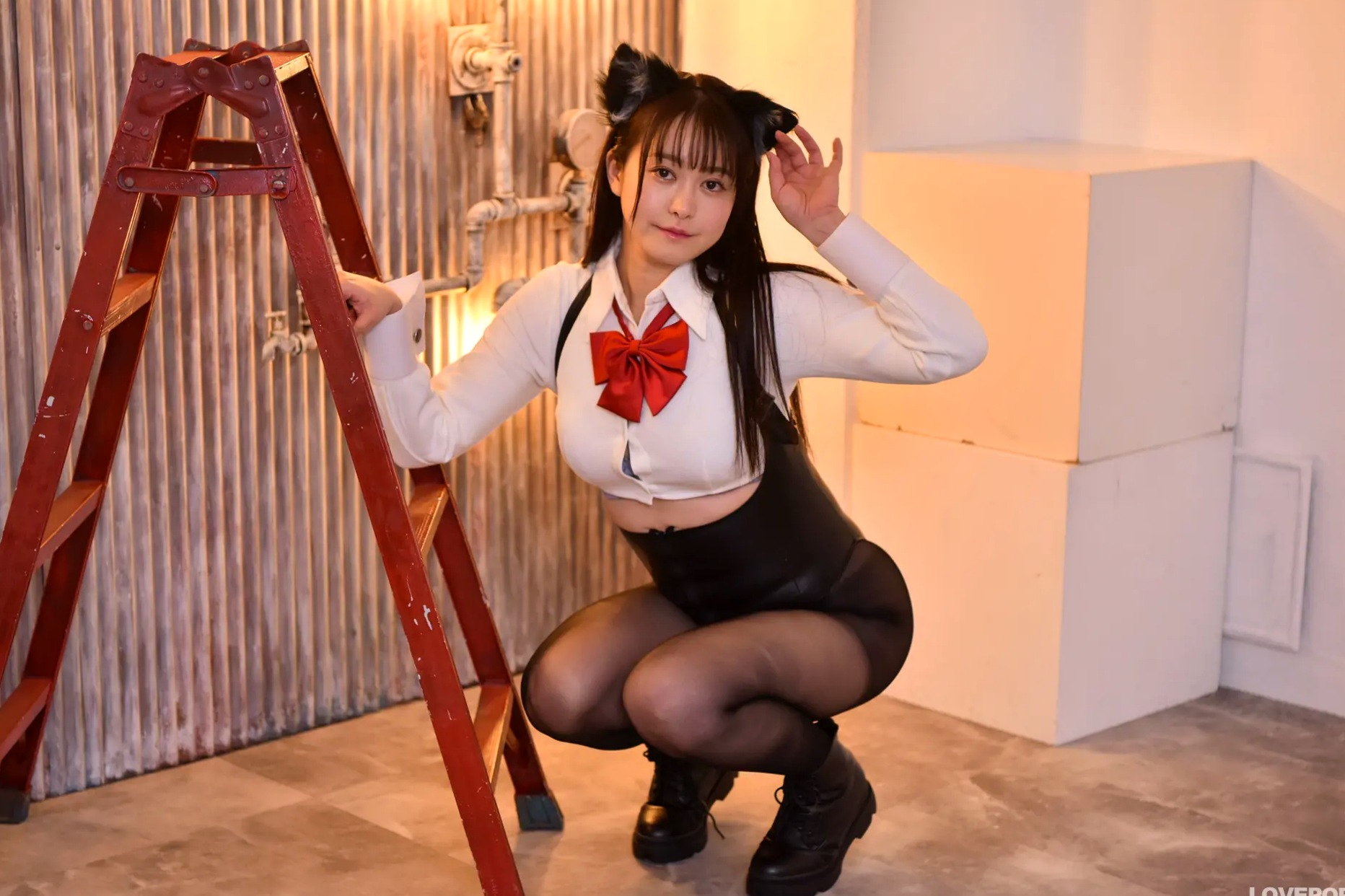 [LOVEPOP] Shizuna Ito 伊藤しずな Photoset 03 猫耳黑丝性感制服写真