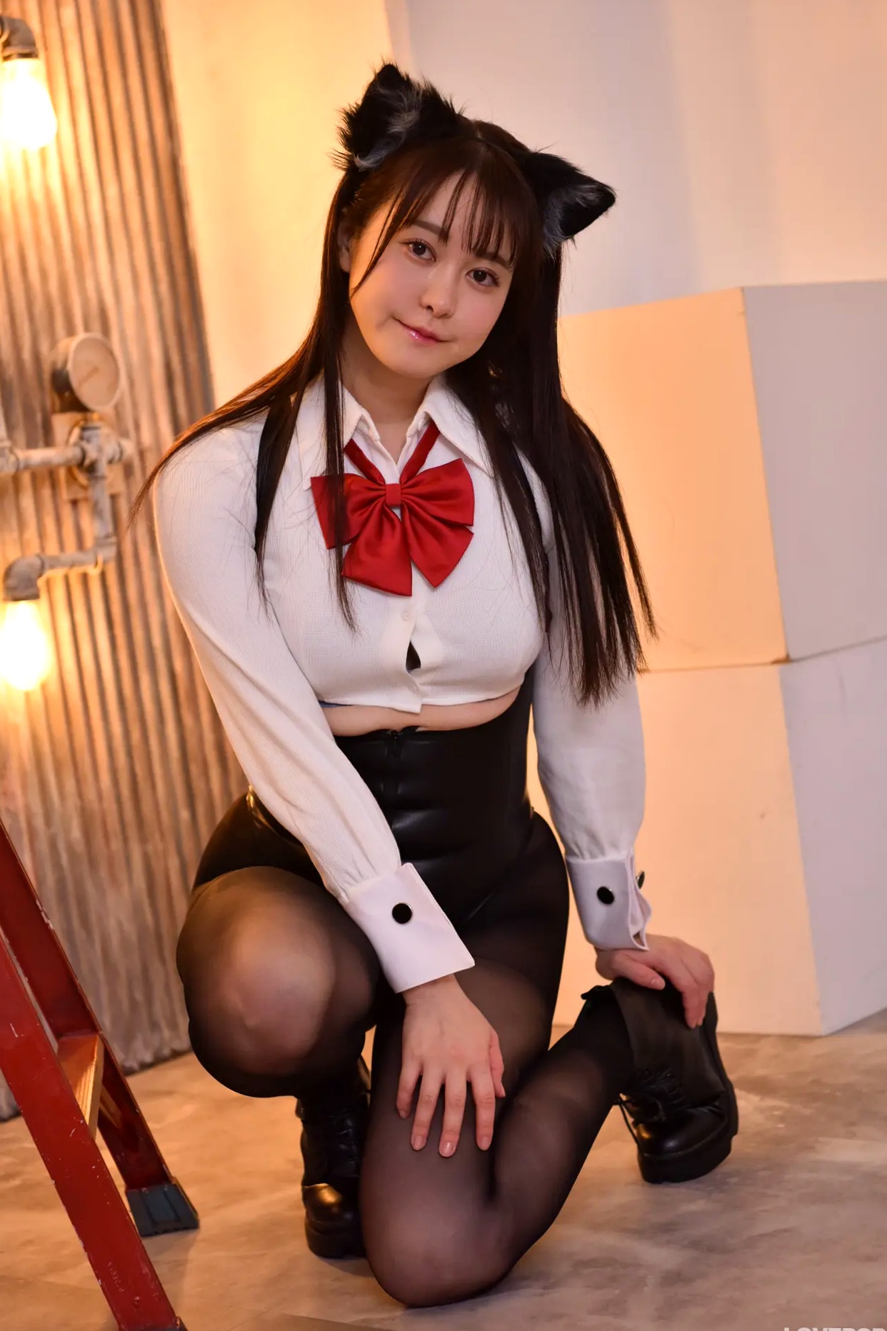 [LOVEPOP] Shizuna Ito 伊藤しずな Photoset 03 猫耳黑丝性感制服写真