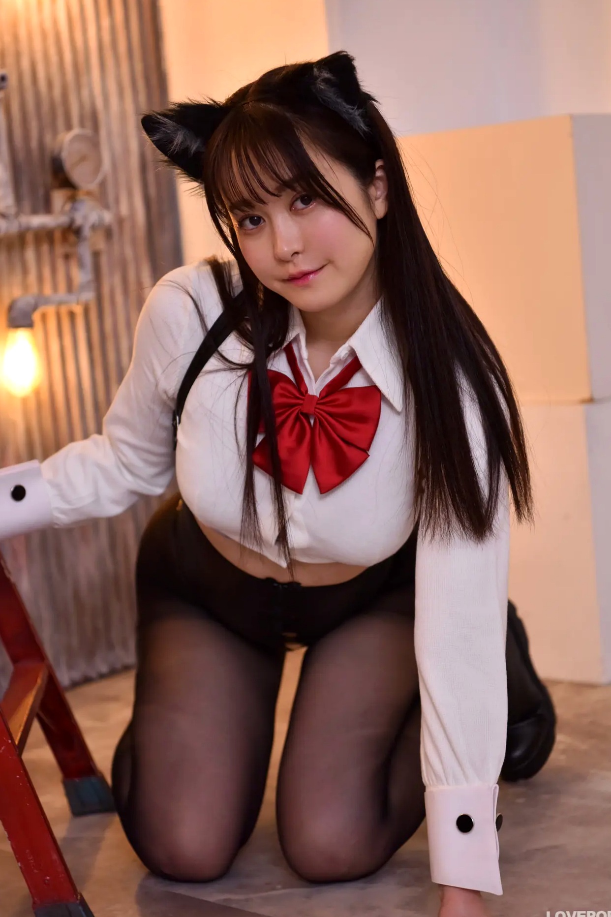 [LOVEPOP] Shizuna Ito 伊藤しずな Photoset 03 猫耳黑丝性感制服写真