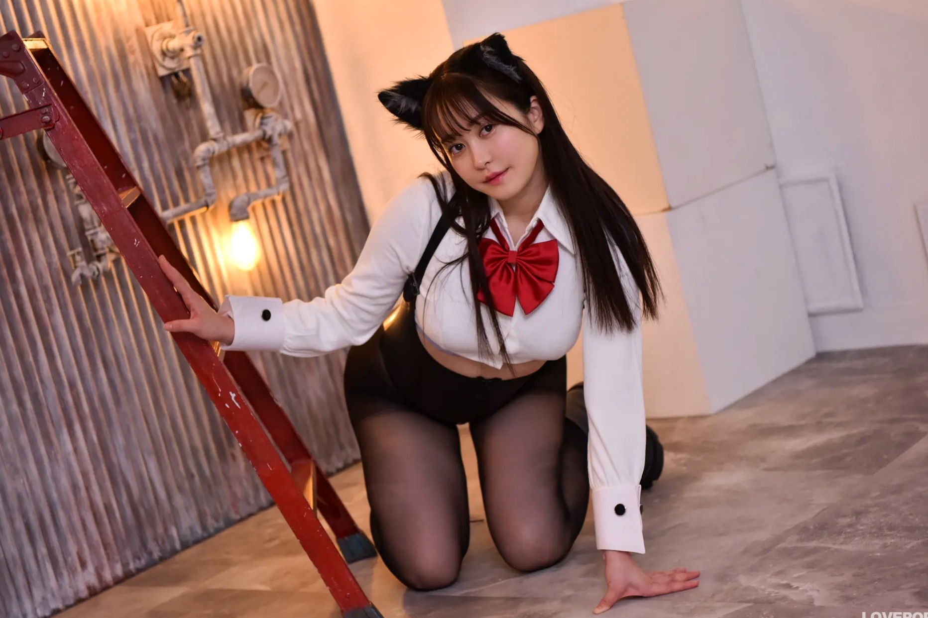 [LOVEPOP] Shizuna Ito 伊藤しずな Photoset 03 猫耳黑丝性感制服写真