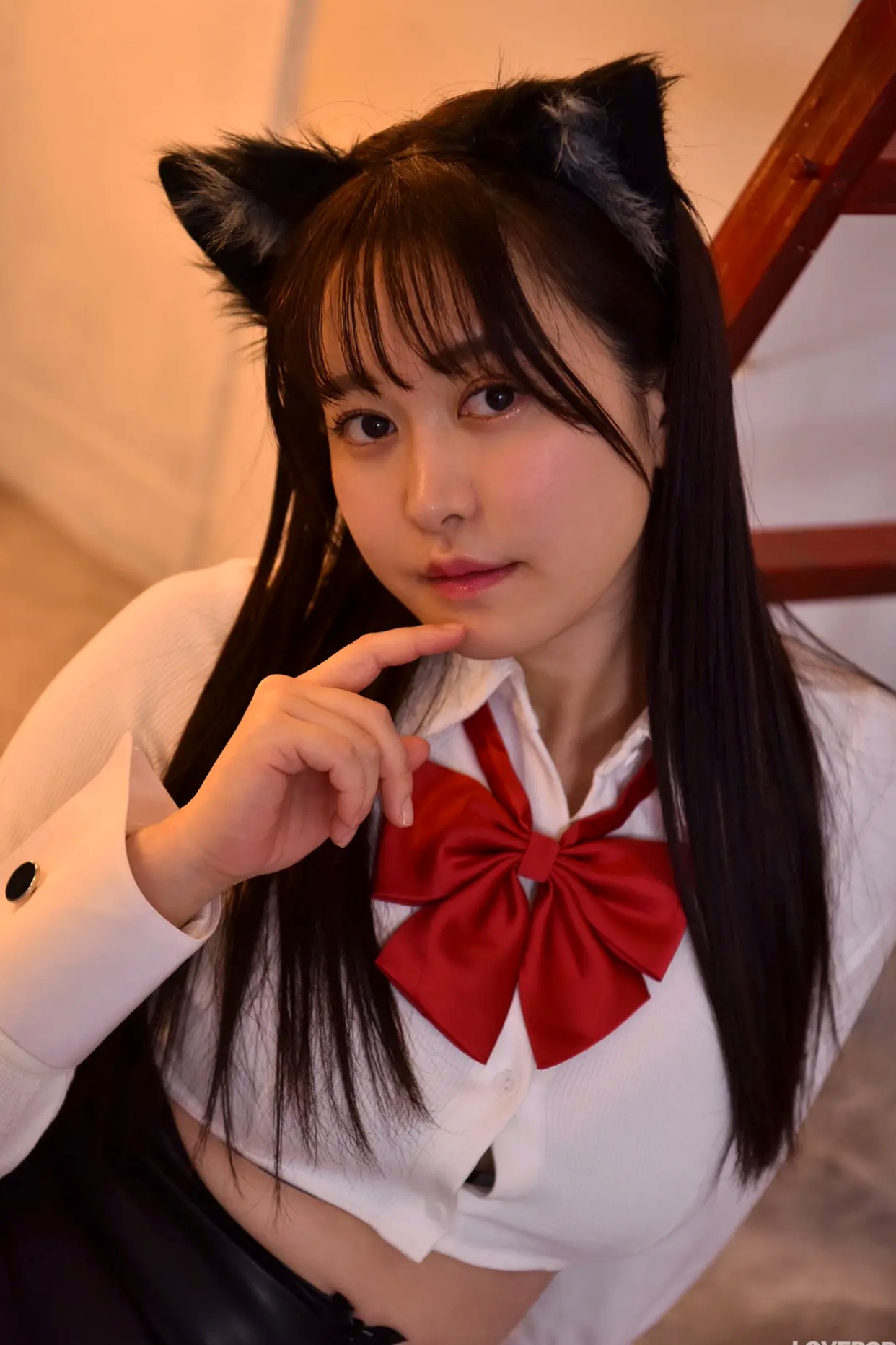 [LOVEPOP] Shizuna Ito 伊藤しずな Photoset 03 猫耳黑丝性感制服写真