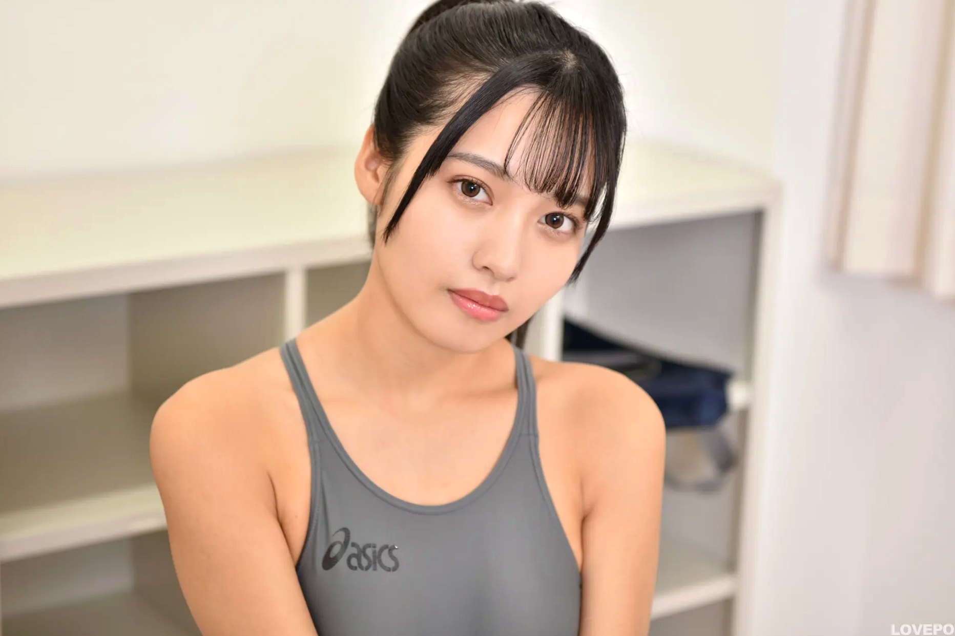 [LOVEPOP] Asuka Nekomiya 猫宮あすか Photoset 01 灰色连体泳衣黑丝性感写真