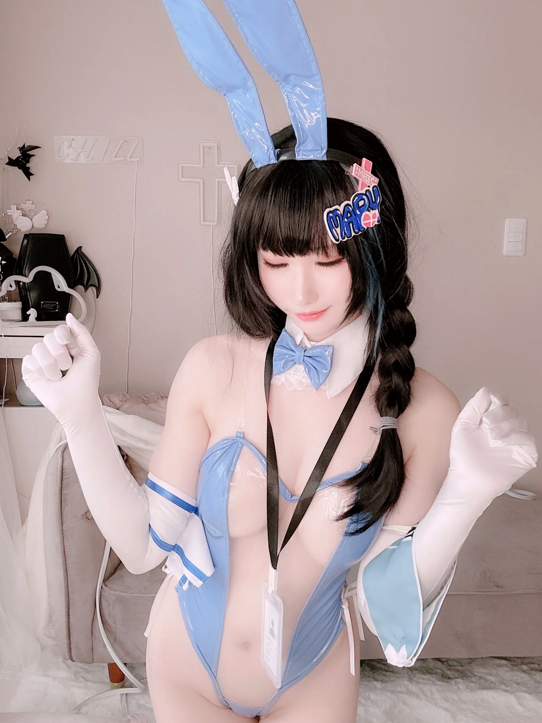 [Cosplay][my suite] Atsuki あつき - Mary Bunny!! 蓝白兔女郎性感私房写真