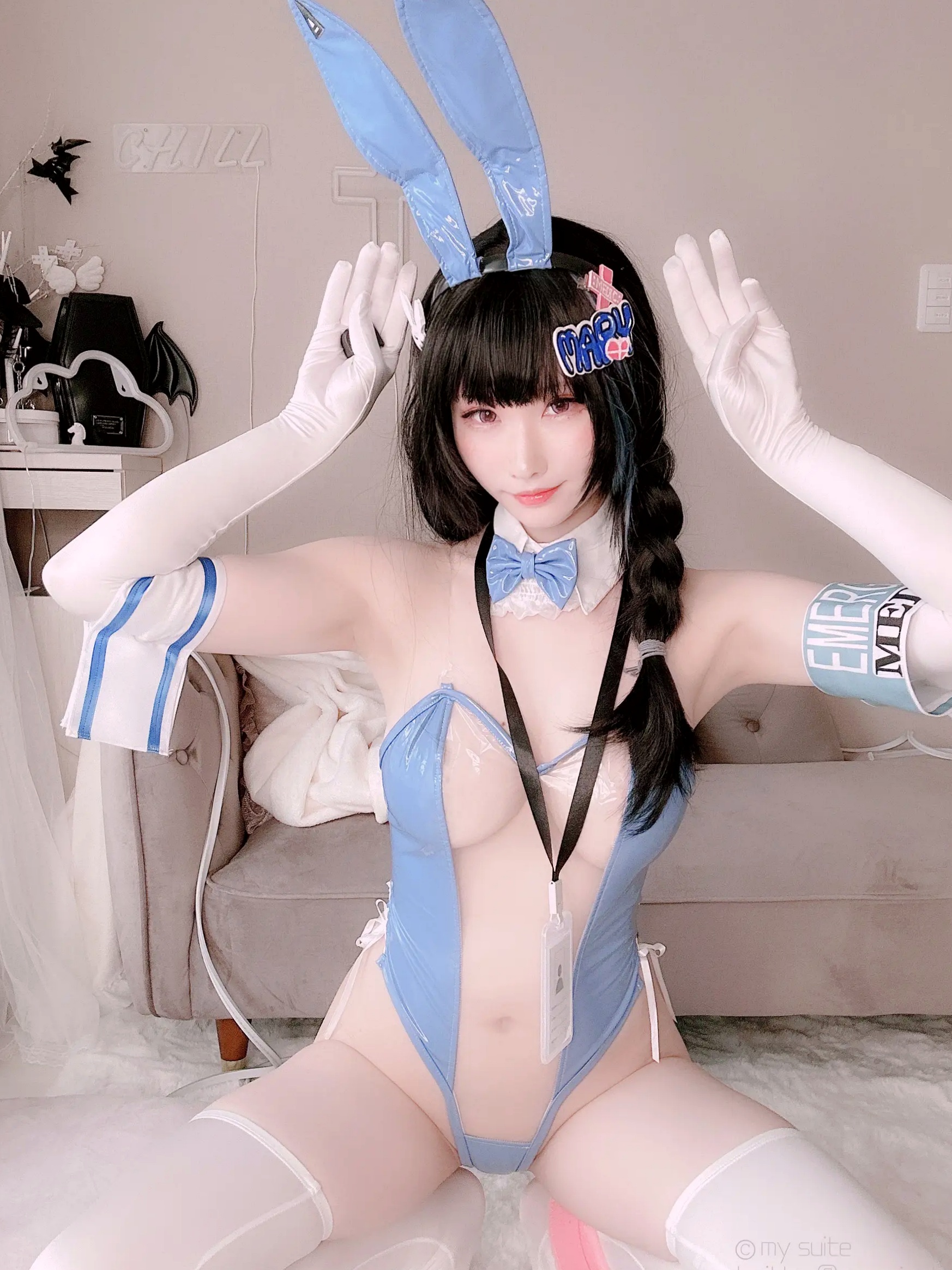 [Cosplay][my suite] Atsuki あつき - Mary Bunny!! 蓝白兔女郎性感私房写真