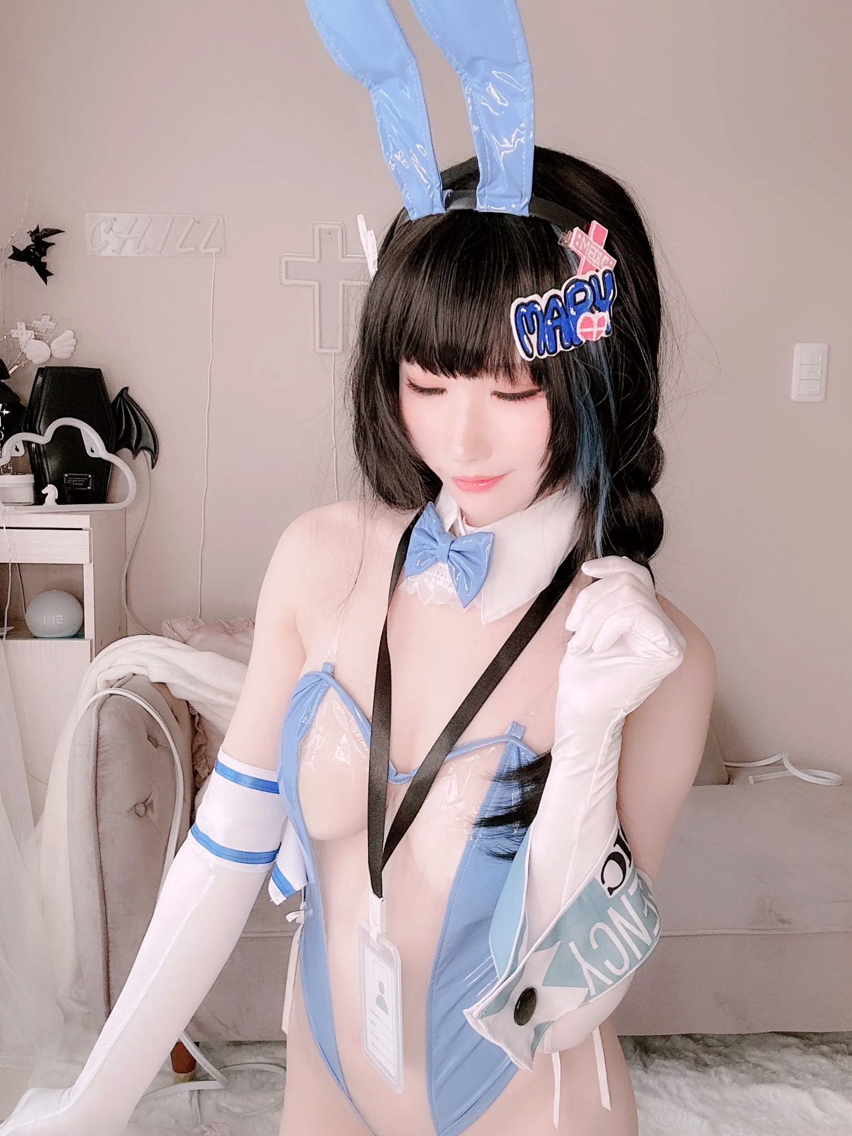 [Cosplay][my suite] Atsuki あつき - Mary Bunny!! 蓝白兔女郎性感私房写真