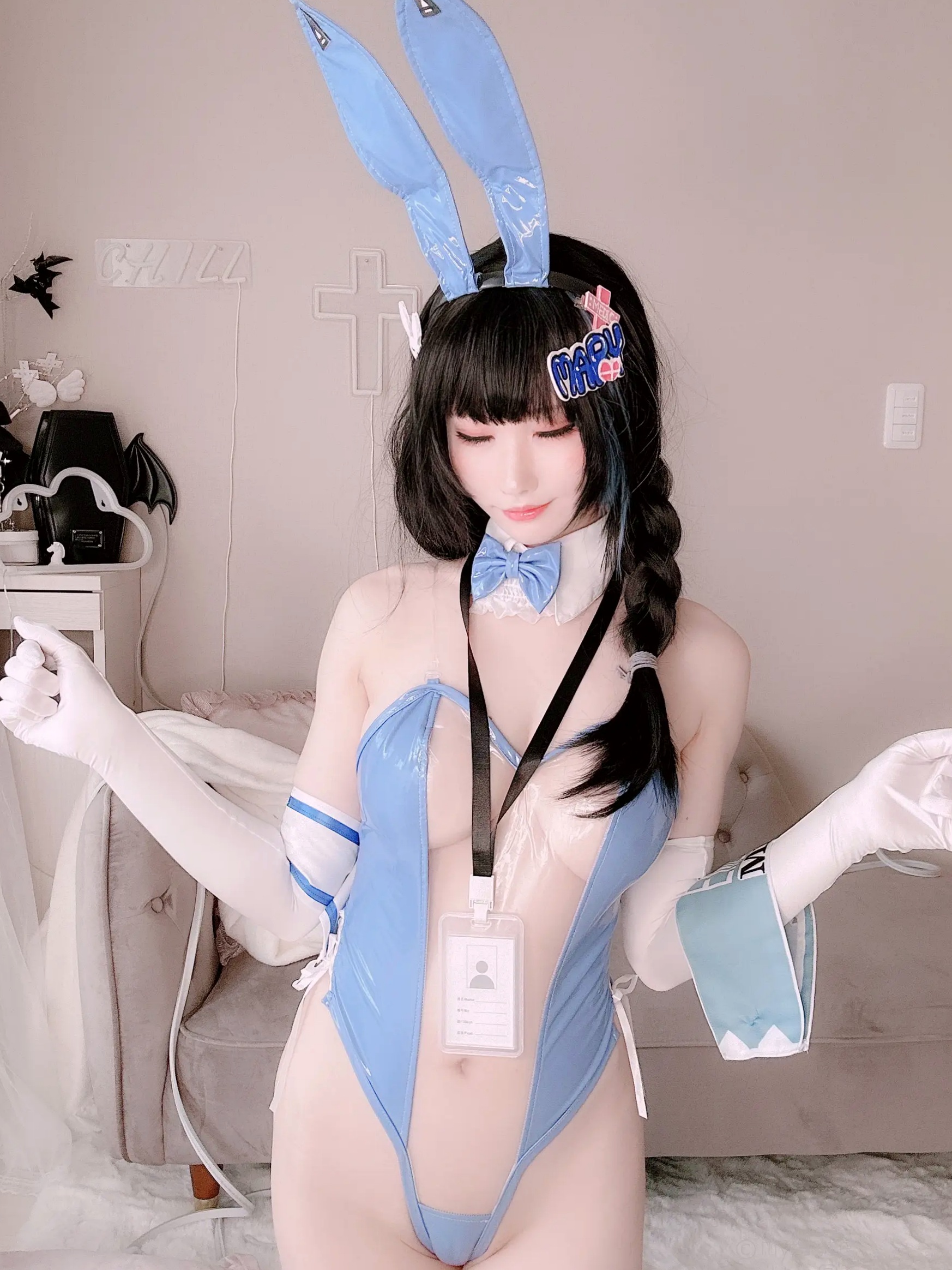 [Cosplay][my suite] Atsuki あつき - Mary Bunny!! 蓝白兔女郎性感私房写真