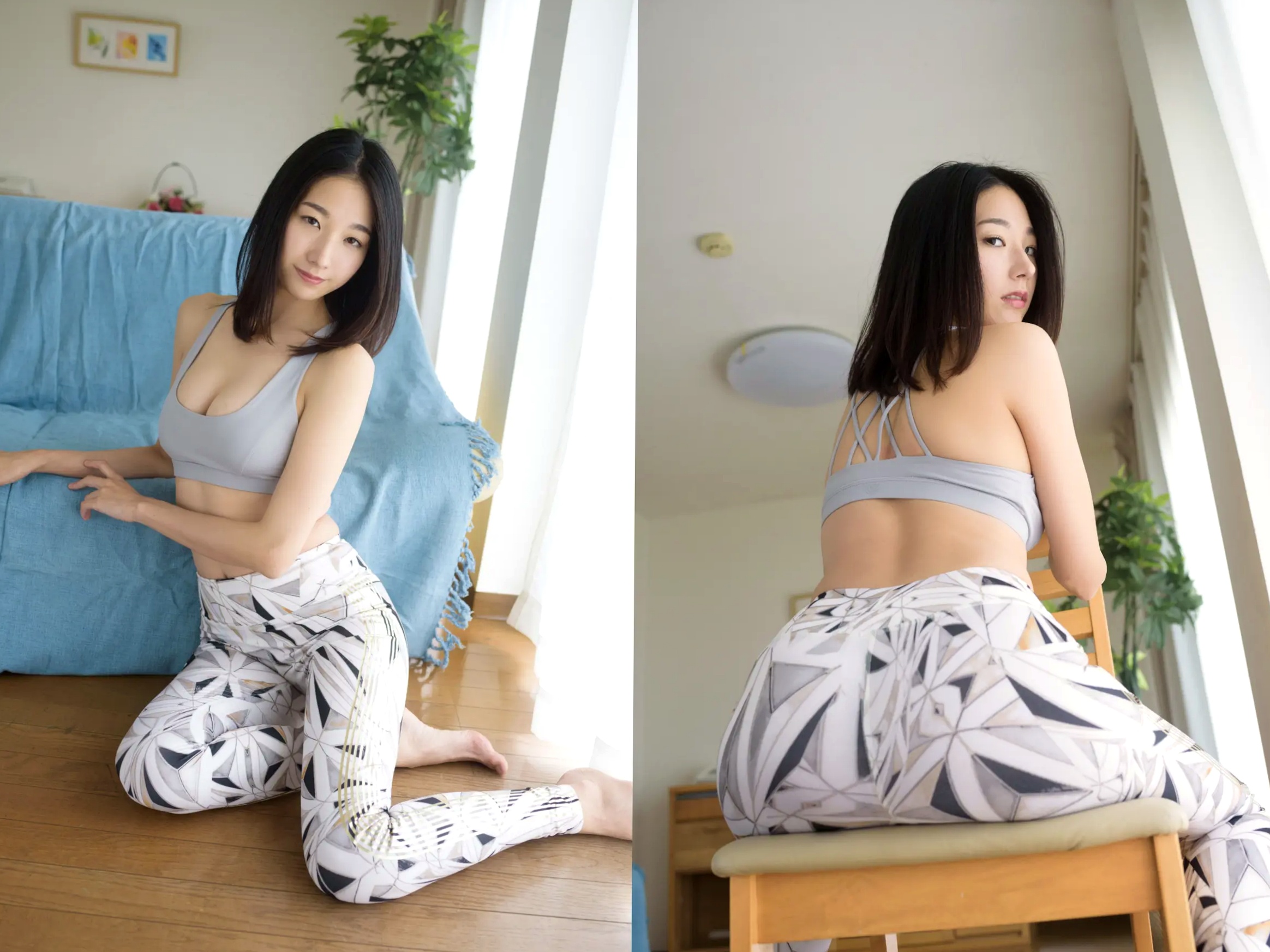 大塚び流 - 美女健身教练 日系居家瑜伽服性感私房写真