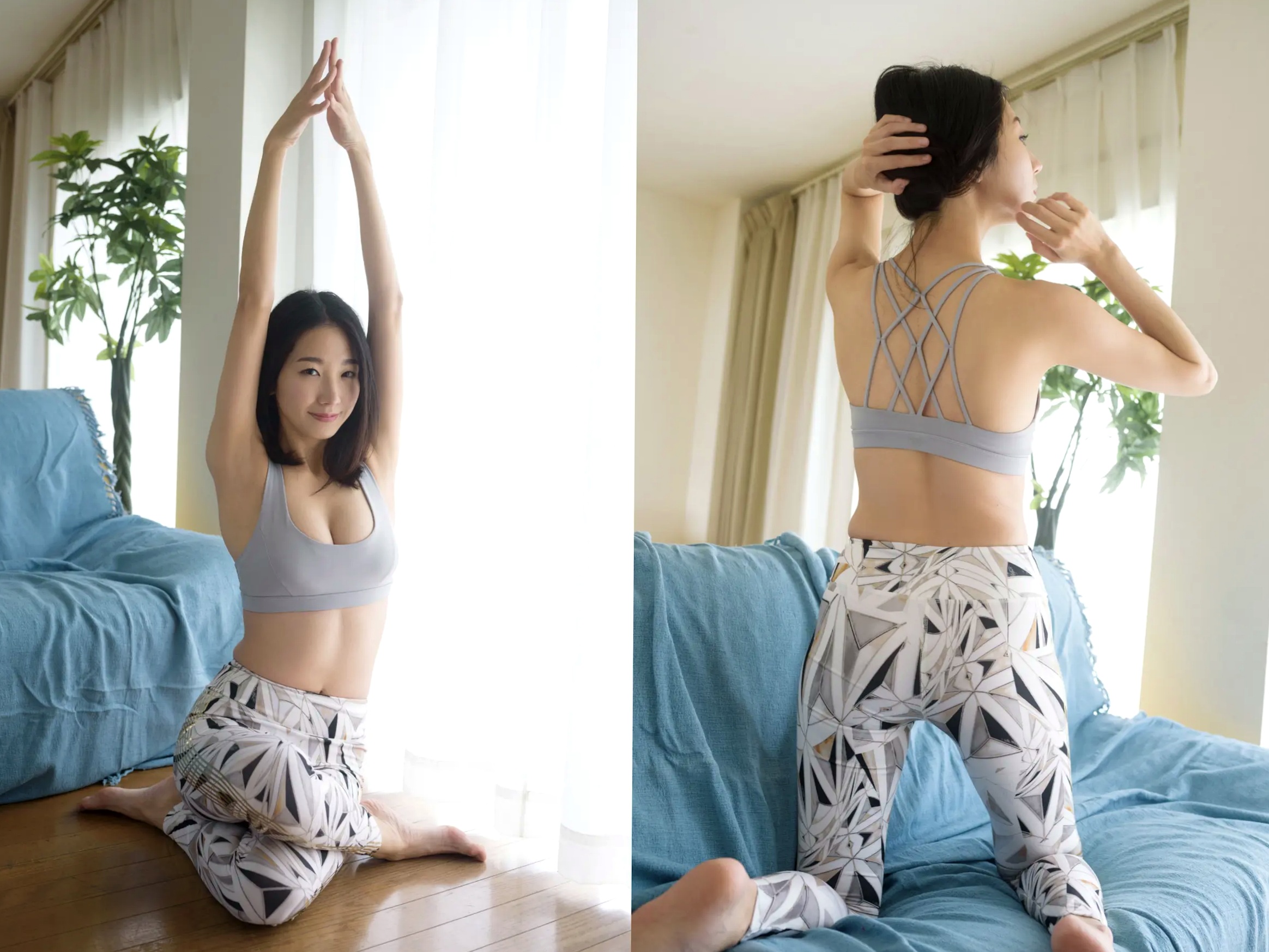 大塚び流 - 美女健身教练 日系居家瑜伽服性感私房写真