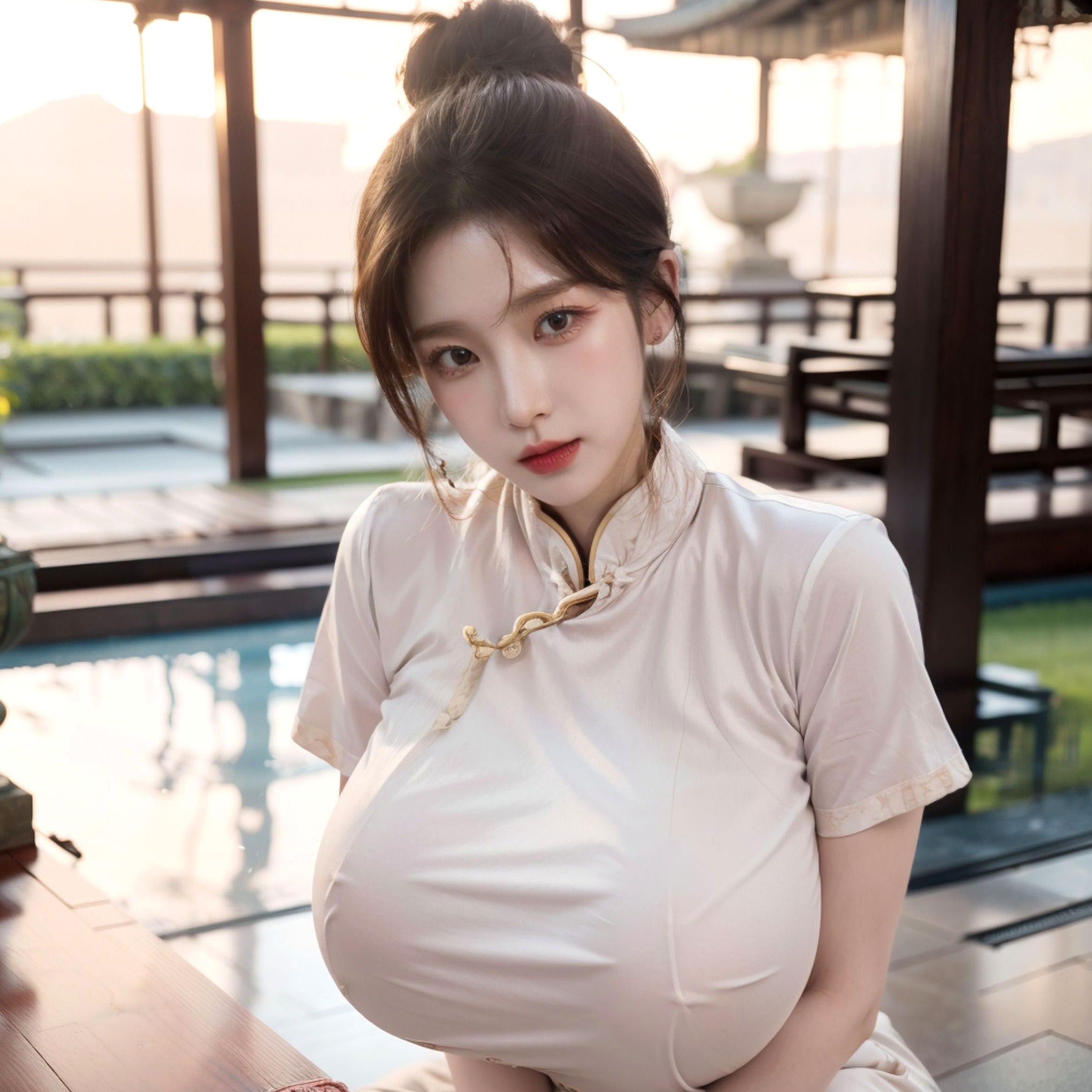 AI美女-拟实-情趣古风旗袍 东方古典性感写真 极致曲线诱惑