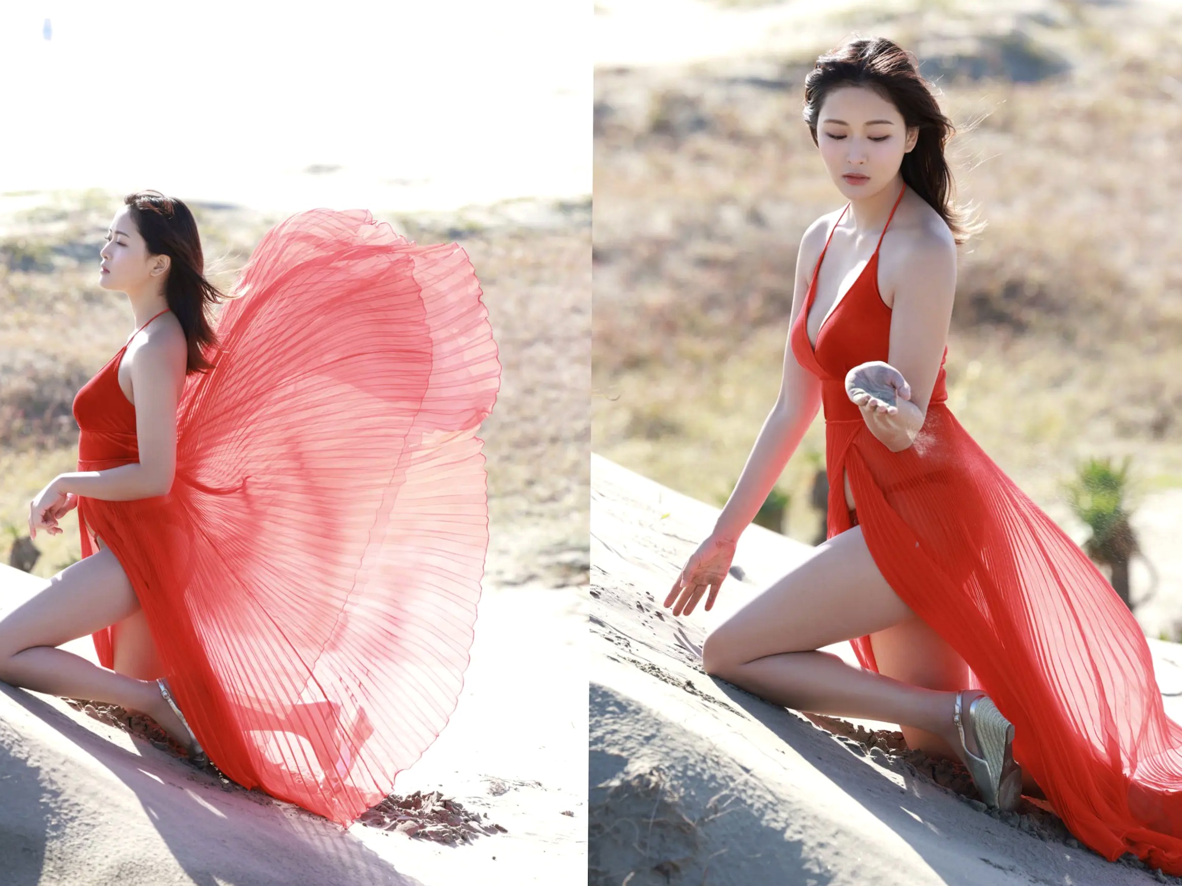 下村明香 - Impact Beauty vol.3 性感私房内衣与户外红裙写真