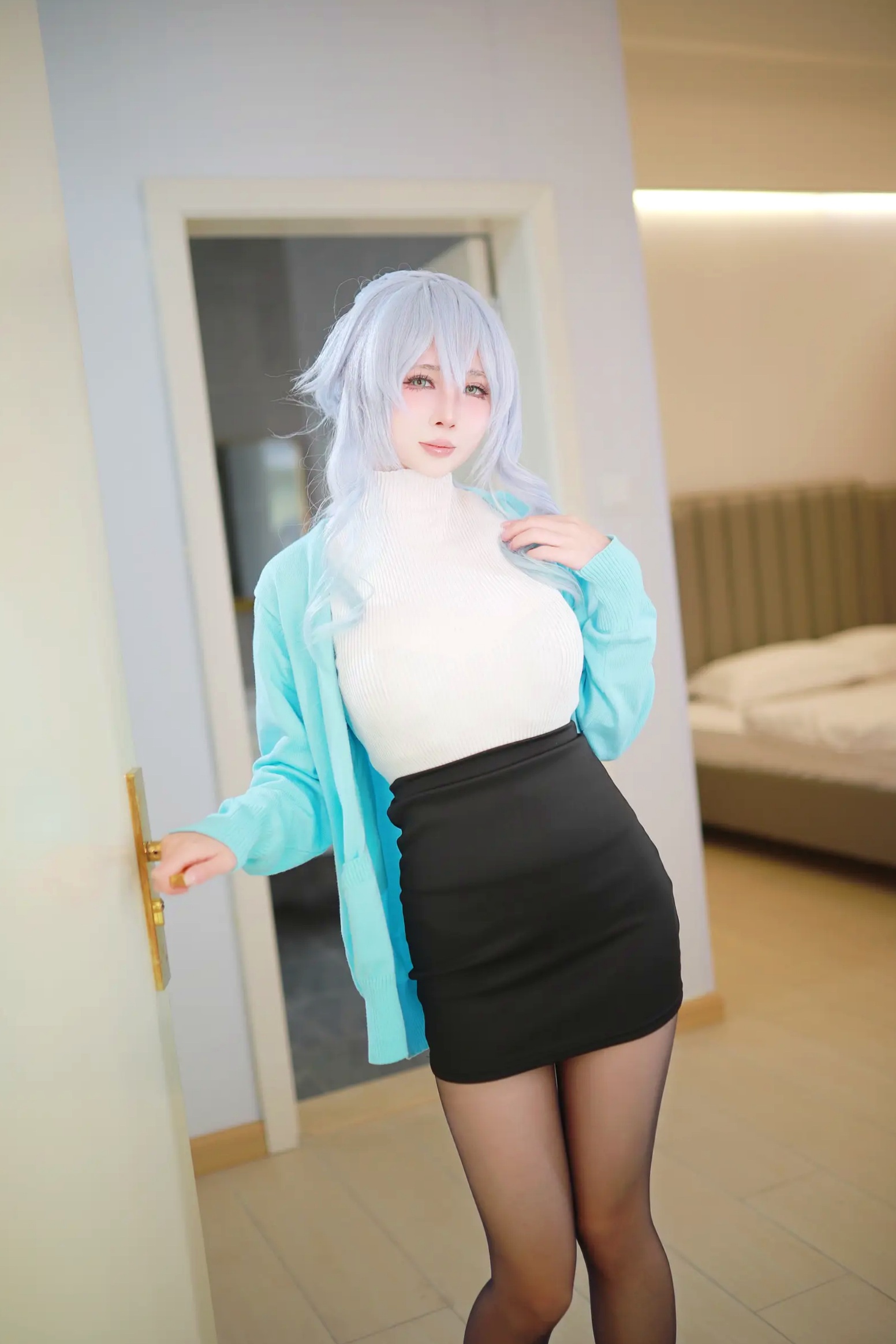 Gallery - 上杉绘梨落“雪女2.0”私房诱惑，浴室大尺度角色扮演，冷艳纯欲美感[54P]角色扮演私房照性感冷艳内衣 女神私房照_秀色女神 - image 43