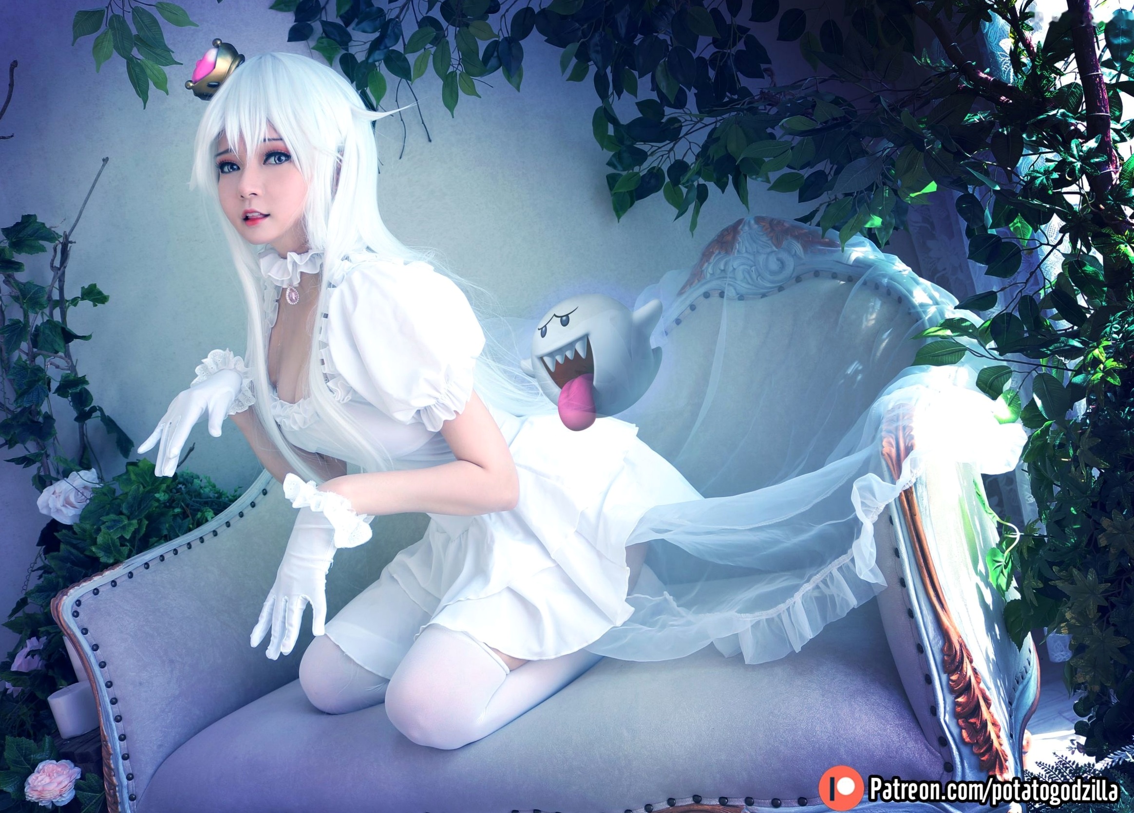 Gallery - Potato-Godzilla-Boosette幽灵姬Cosplay，清纯甜美角色扮演，雪白制服诱惑，极致视觉盛宴角色扮演萌系清纯 女神私房照_秀色女神 - image 6