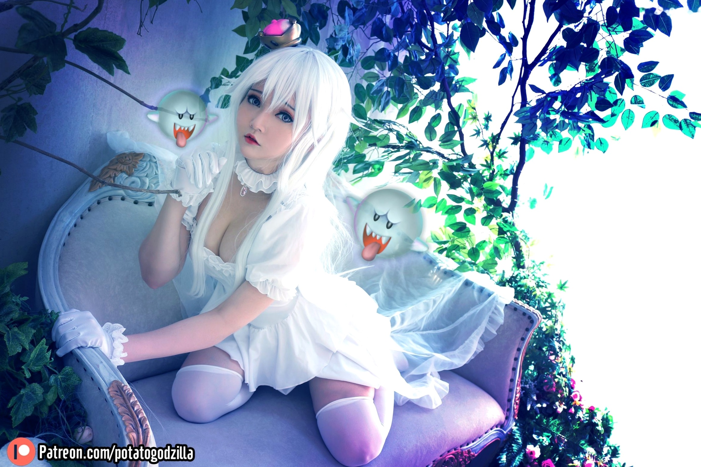 Gallery - Potato-Godzilla-Boosette幽灵姬Cosplay，清纯甜美角色扮演，雪白制服诱惑，极致视觉盛宴角色扮演萌系清纯 女神私房照_秀色女神 - image 9