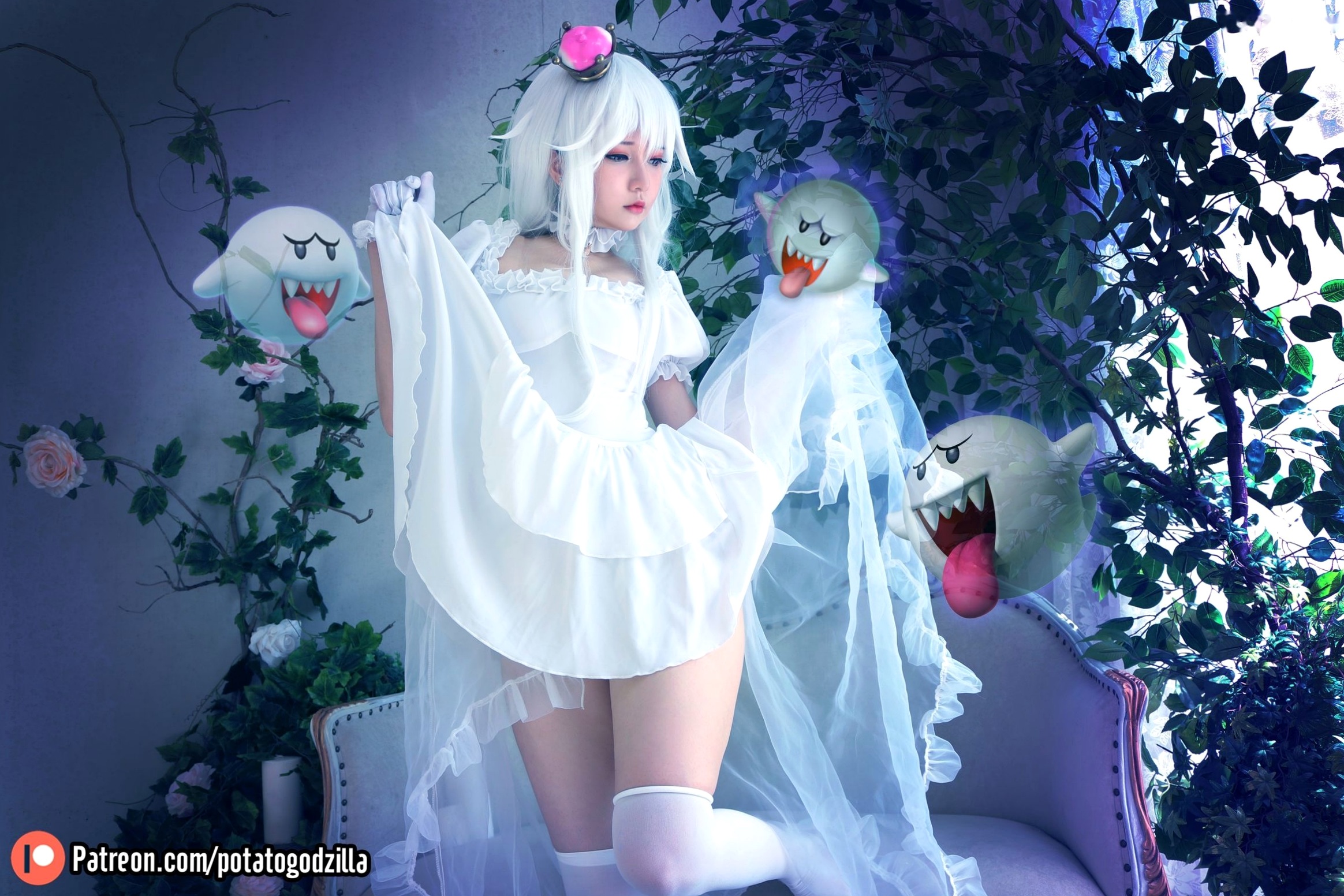 Gallery - Potato-Godzilla-Boosette幽灵姬Cosplay，清纯甜美角色扮演，雪白制服诱惑，极致视觉盛宴角色扮演萌系清纯 女神私房照_秀色女神 - image 13