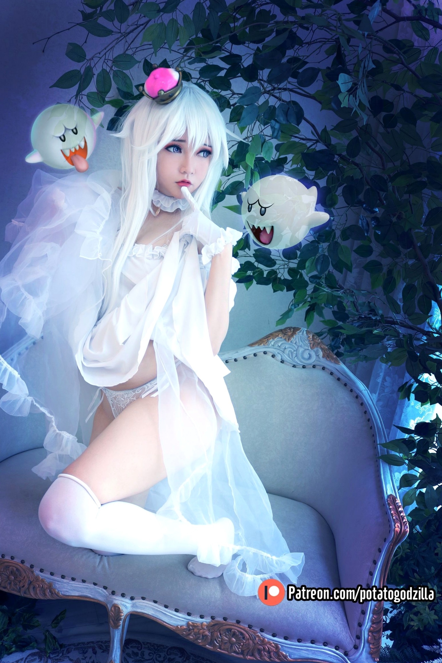 Gallery - Potato-Godzilla-Boosette幽灵姬Cosplay，清纯甜美角色扮演，雪白制服诱惑，极致视觉盛宴角色扮演萌系清纯 女神私房照_秀色女神 - image 24