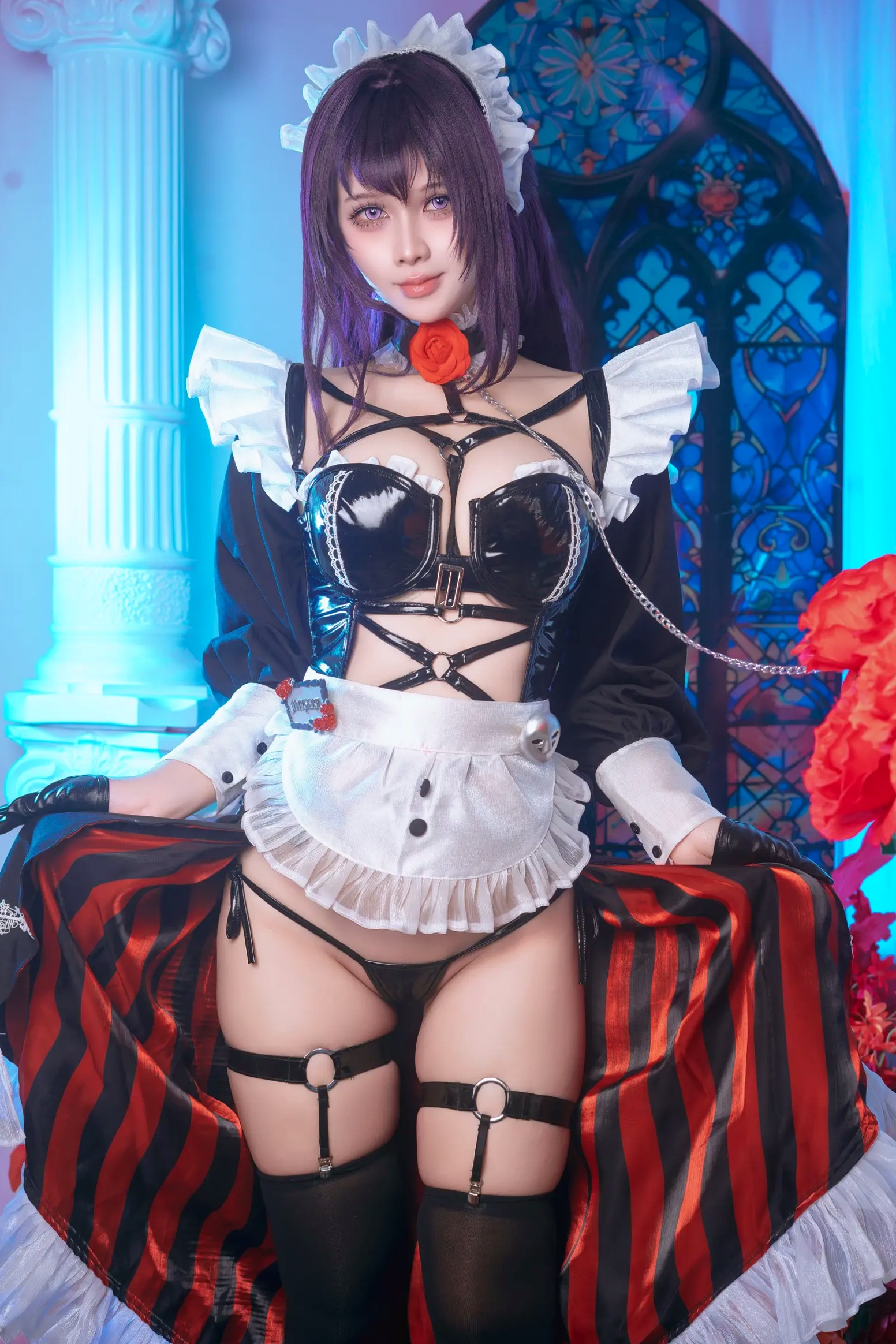 Gallery - Pyon - 妮姬美哈拉Cosplay，极致性感皮衣女仆装，梦幻联动大尺度私房写真 [66P]角色扮演诱惑性感私房照 女神私房照_秀色女神 - image 9