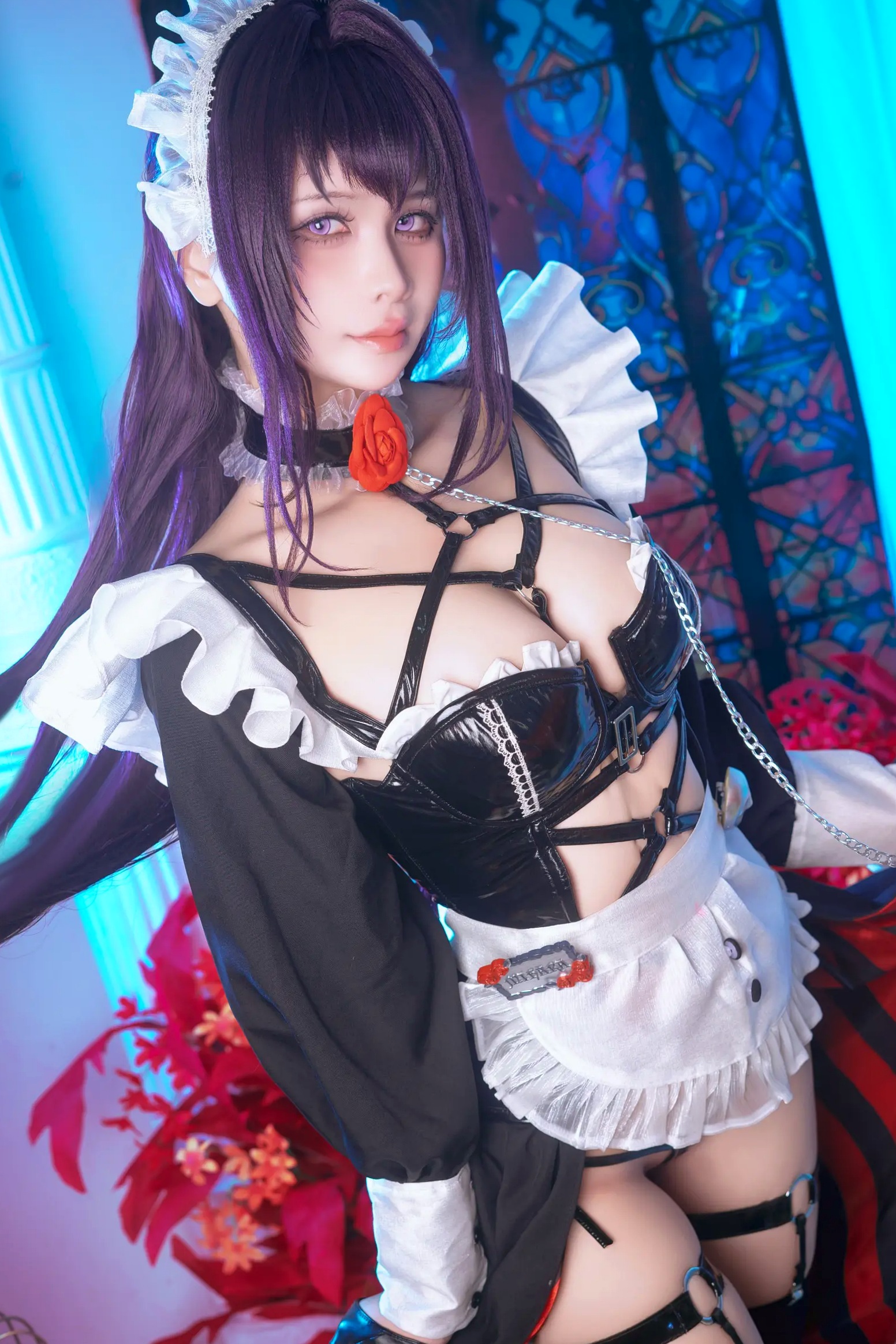 Gallery - Pyon - 妮姬美哈拉Cosplay，极致性感皮衣女仆装，梦幻联动大尺度私房写真 [66P]角色扮演诱惑性感私房照 女神私房照_秀色女神 - image 10