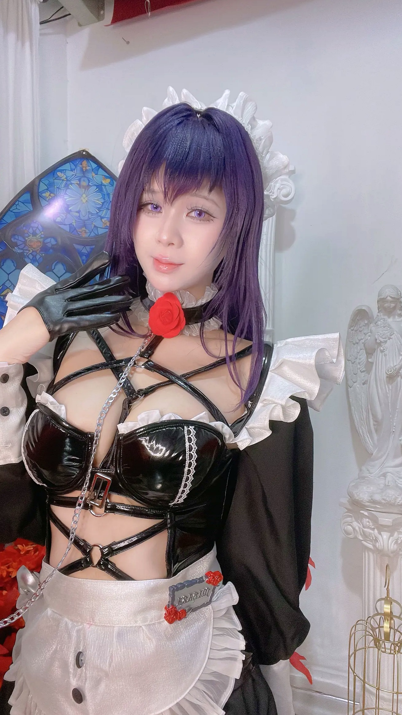 Gallery - Pyon - 妮姬美哈拉Cosplay，极致性感皮衣女仆装，梦幻联动大尺度私房写真 [66P]角色扮演诱惑性感私房照 女神私房照_秀色女神 - image 41