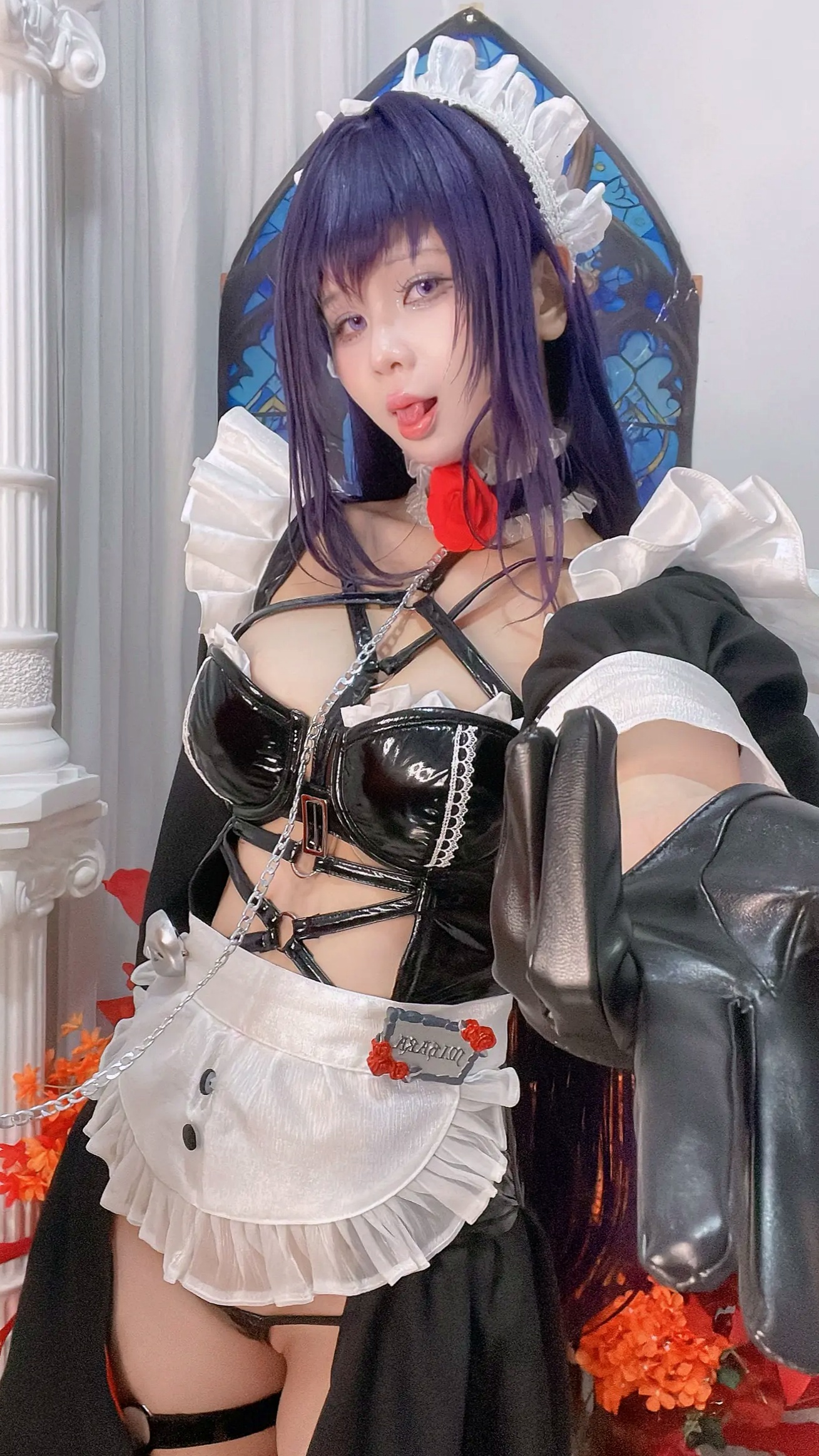 Gallery - Pyon - 妮姬美哈拉Cosplay，极致性感皮衣女仆装，梦幻联动大尺度私房写真 [66P]角色扮演诱惑性感私房照 女神私房照_秀色女神 - image 48