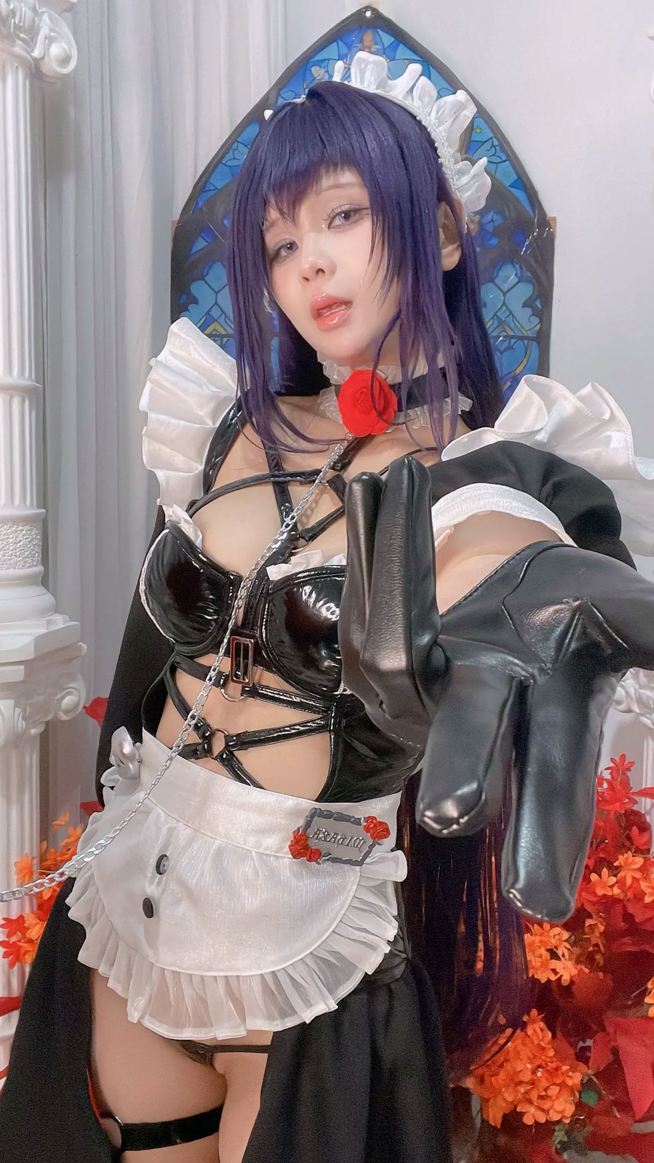 Gallery - Pyon - 妮姬美哈拉Cosplay，极致性感皮衣女仆装，梦幻联动大尺度私房写真 [66P]角色扮演诱惑性感私房照 女神私房照_秀色女神 - image 49